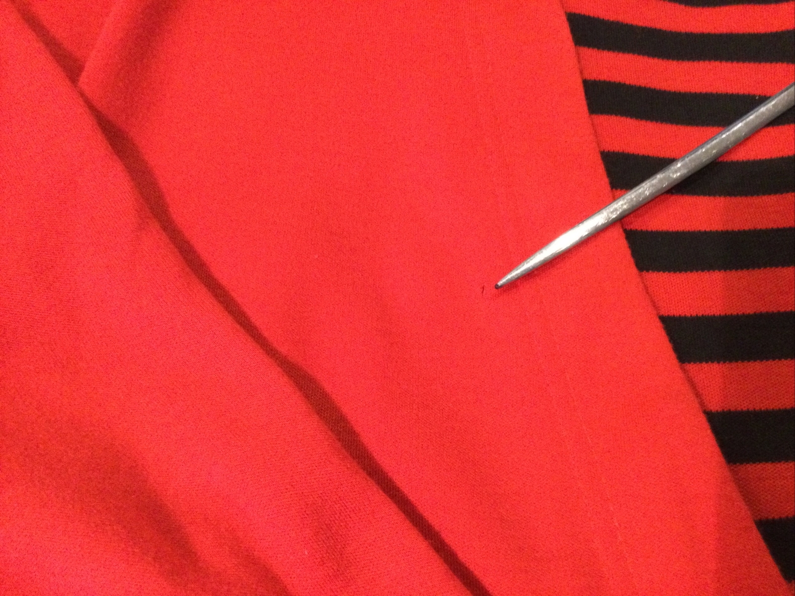 Vintage California Gold Rush Red & Black Strip Knit Dress Sz 16 Bust 46” Pockers