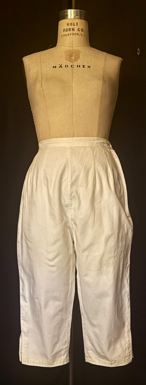 Vtg 1960’s WOMEN’s PEDAL PUSHER PANTS, WHITE Cotton CANVAS, Metal Zipper, CLEAN