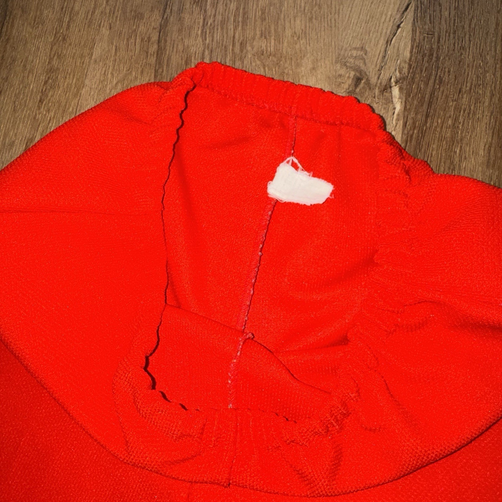 Vtg 60s 70s Bell Bottom Pants Womens 12 Tomato Red Stretch Polyester Hippy Disco