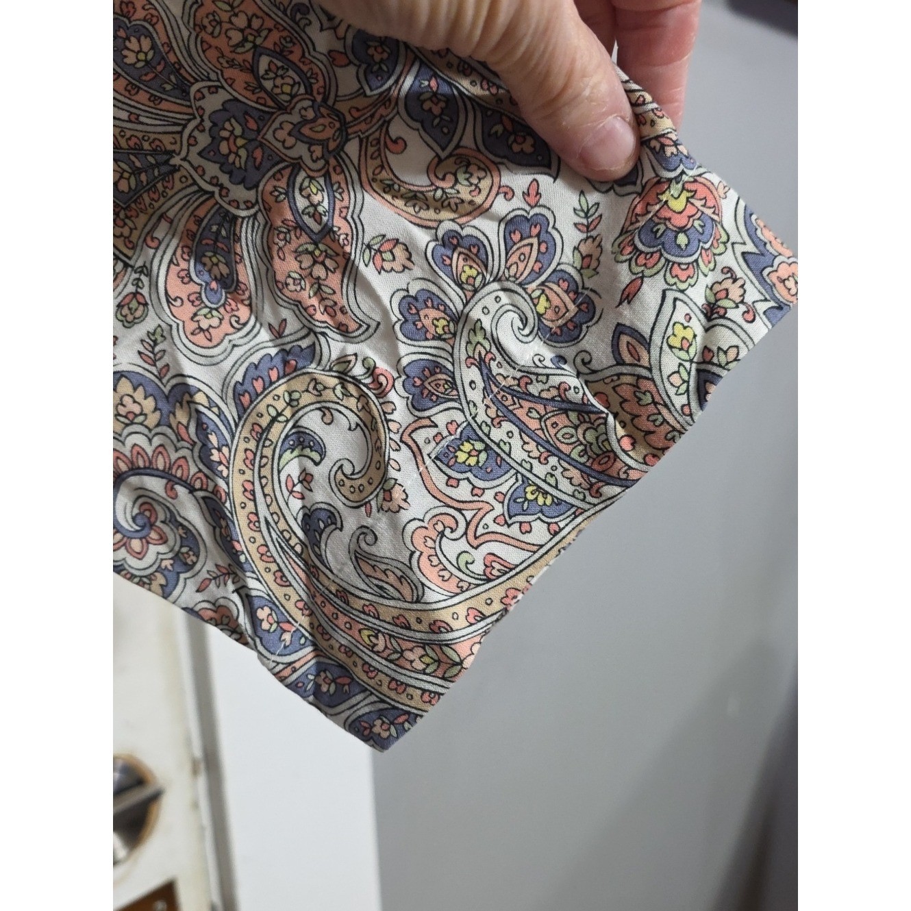 Soft Surroundings Women’s Paisley Embroidered V-Neck Tunic Beaded Gold Sz XL EUC