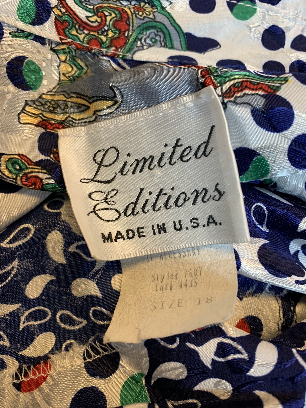 Vintage Polyester Colorful Retro Print Long Sleeve Shirt Dress Made USA Fit M/L