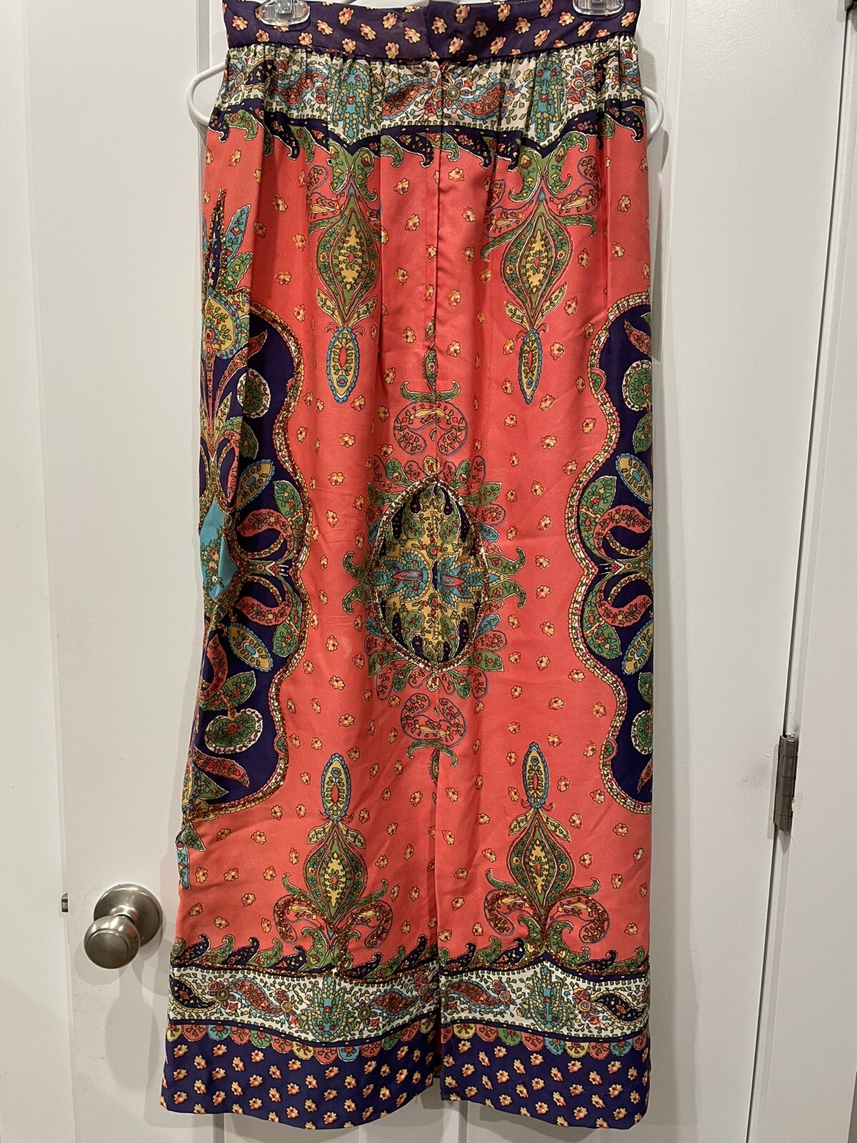 Vintage Maxi Skirt By Malbe Original 60 70 Glitter Psychedelic Boho Size 9/10