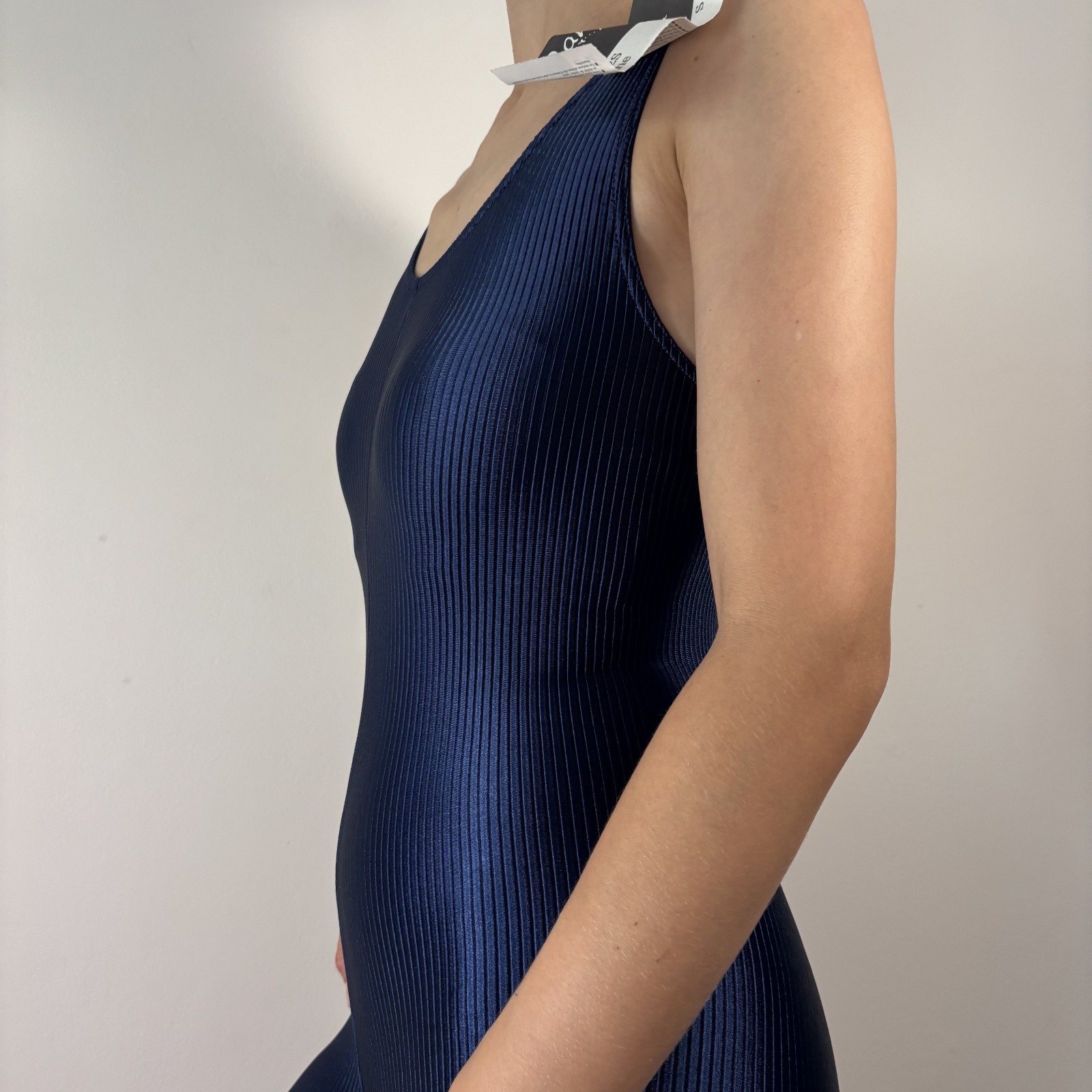 Candy Jay Vintage 80s-90s Aerobics Unitard Navy Blue Rib Fitness Leotard S
