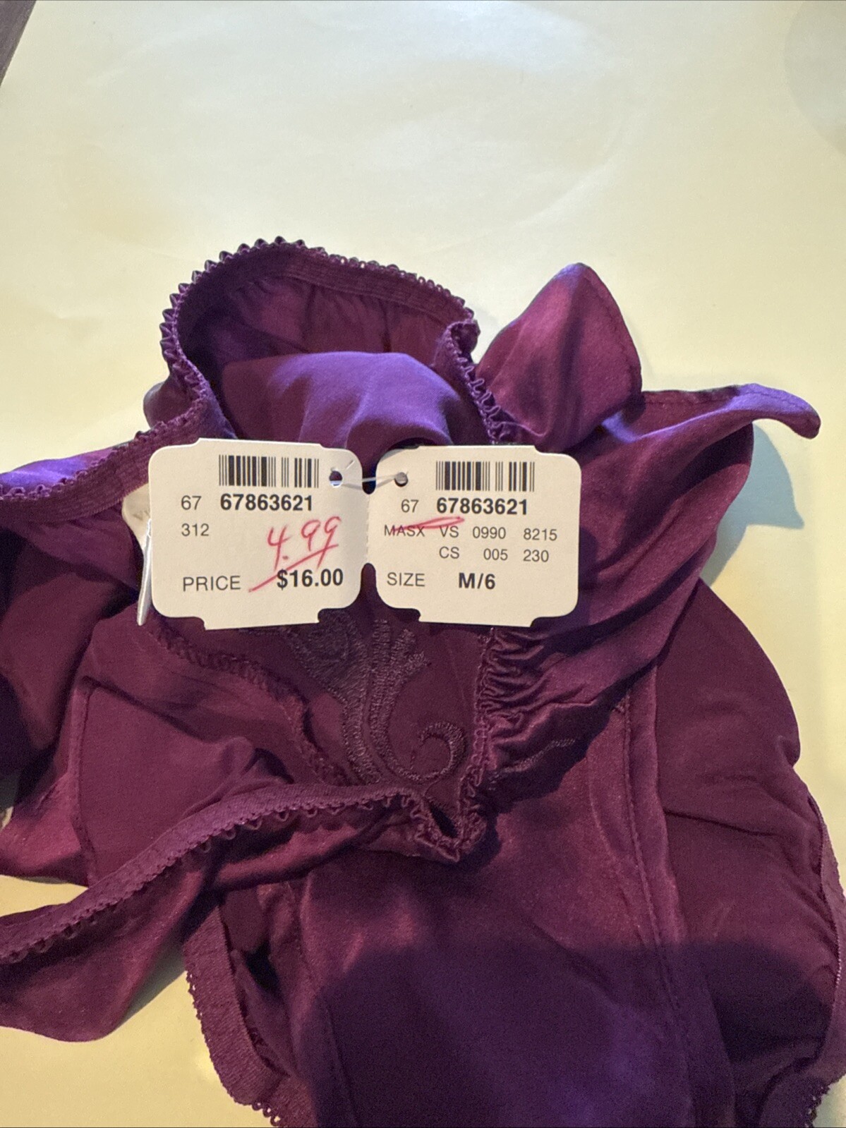Vintage Victoria’s Secret Silk Panties – Purple Plum Color M/6 #001