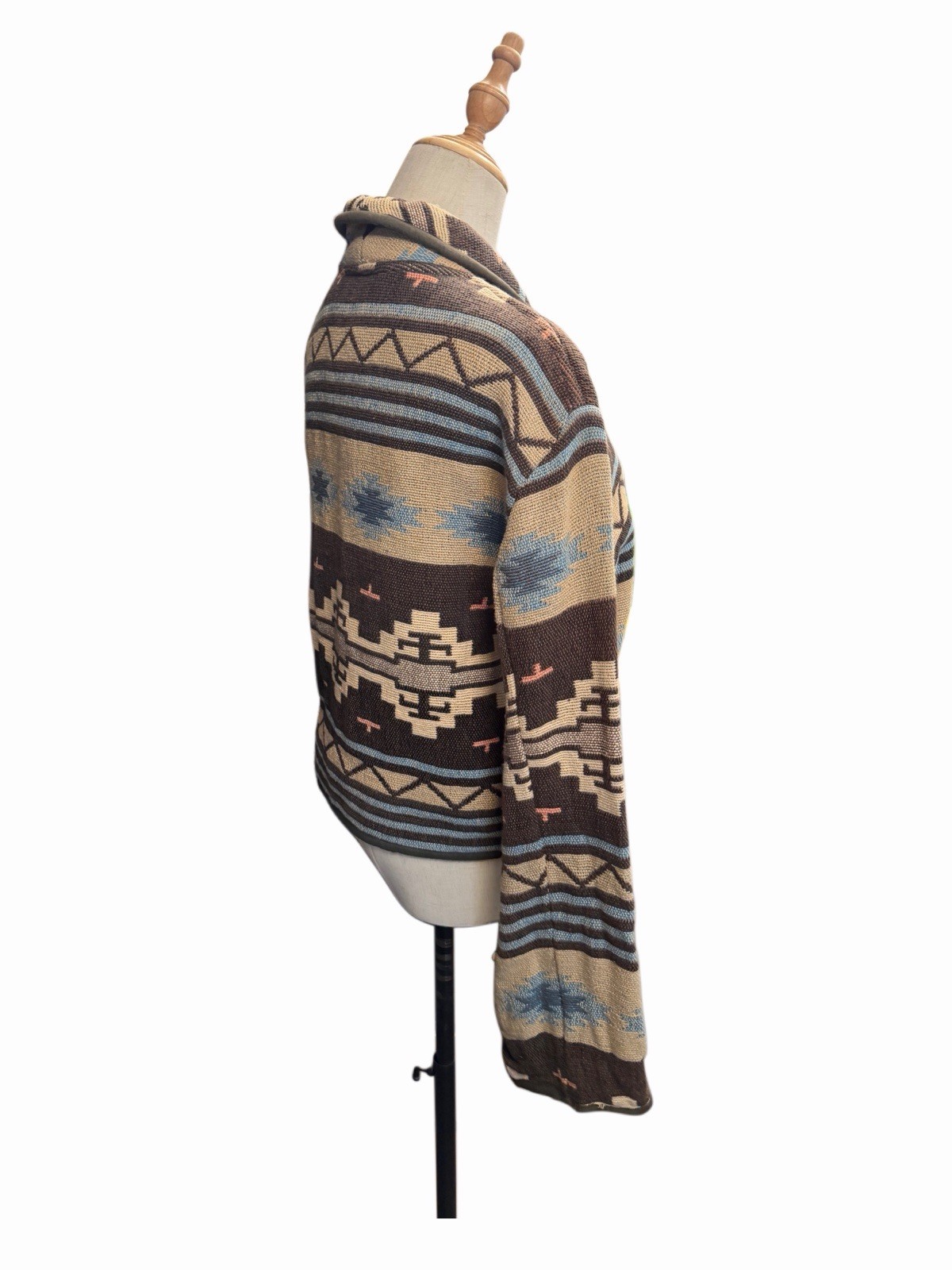 Gorgeous Vintage 90s Aztec Southwestern Cotton Tapestry Jacket Women’s Sz M