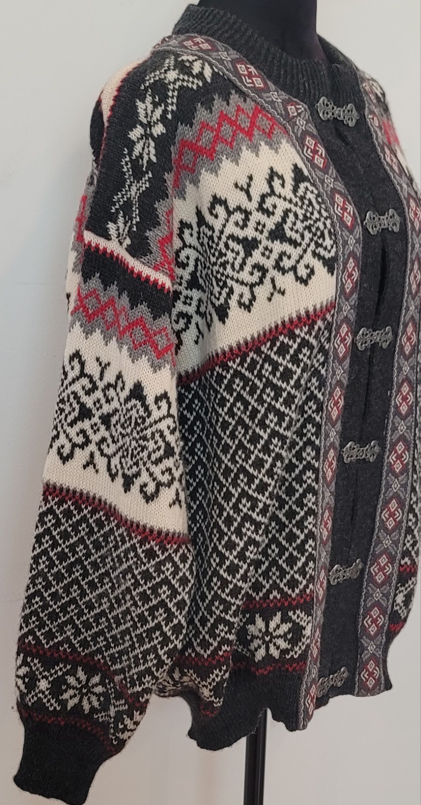 Vintage Nordstrikk Norway Virgin Wool Nordic Cardigan Sweater Womens M, Norway