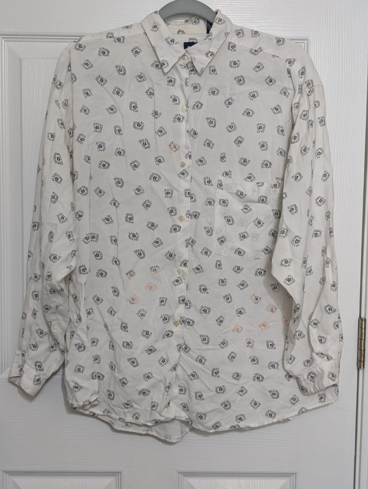Vtg Gap Blue Preppy 3 Pc Outfit Size 11/12 Cardigan Sweater Blouse And Skirt