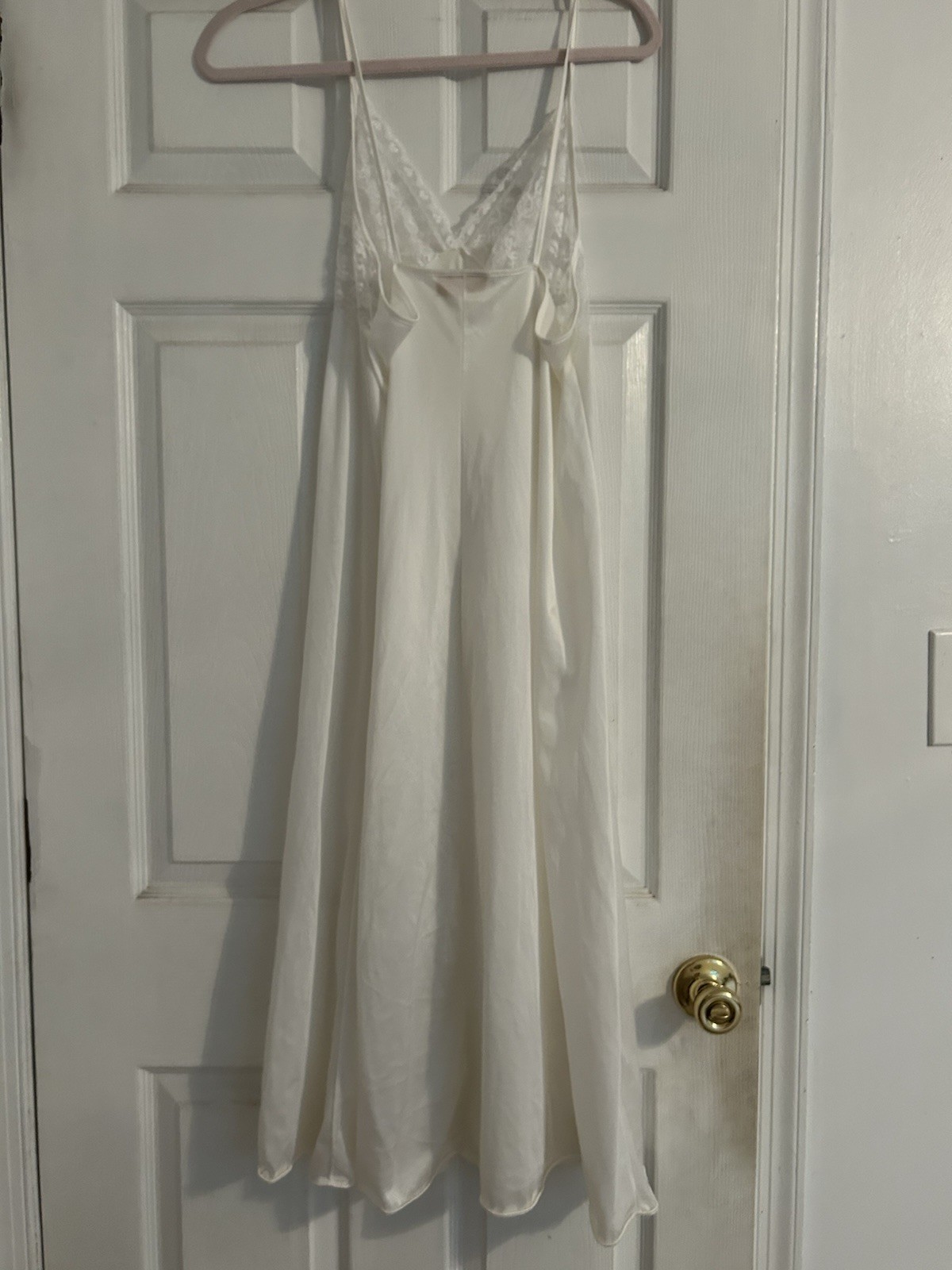 Vtg Cachet Nightgown Peignoir Women Large Nylon Sears Satin Chiffon Lace Bridal