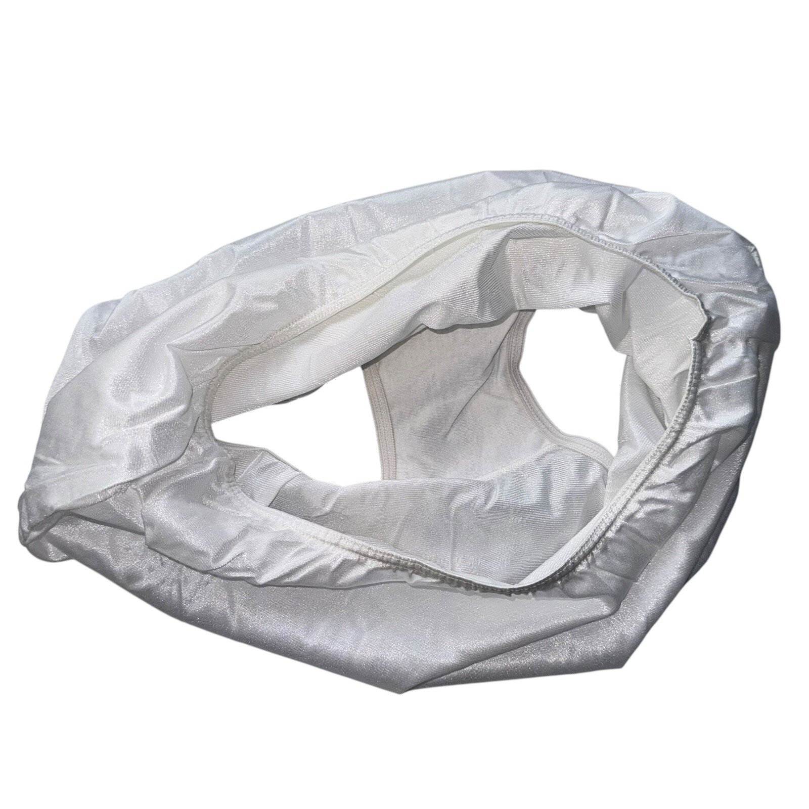 Vtg Sears Very Impressive Panty White Nylon Shiny Sissy Granny Panty 7 L 39-40