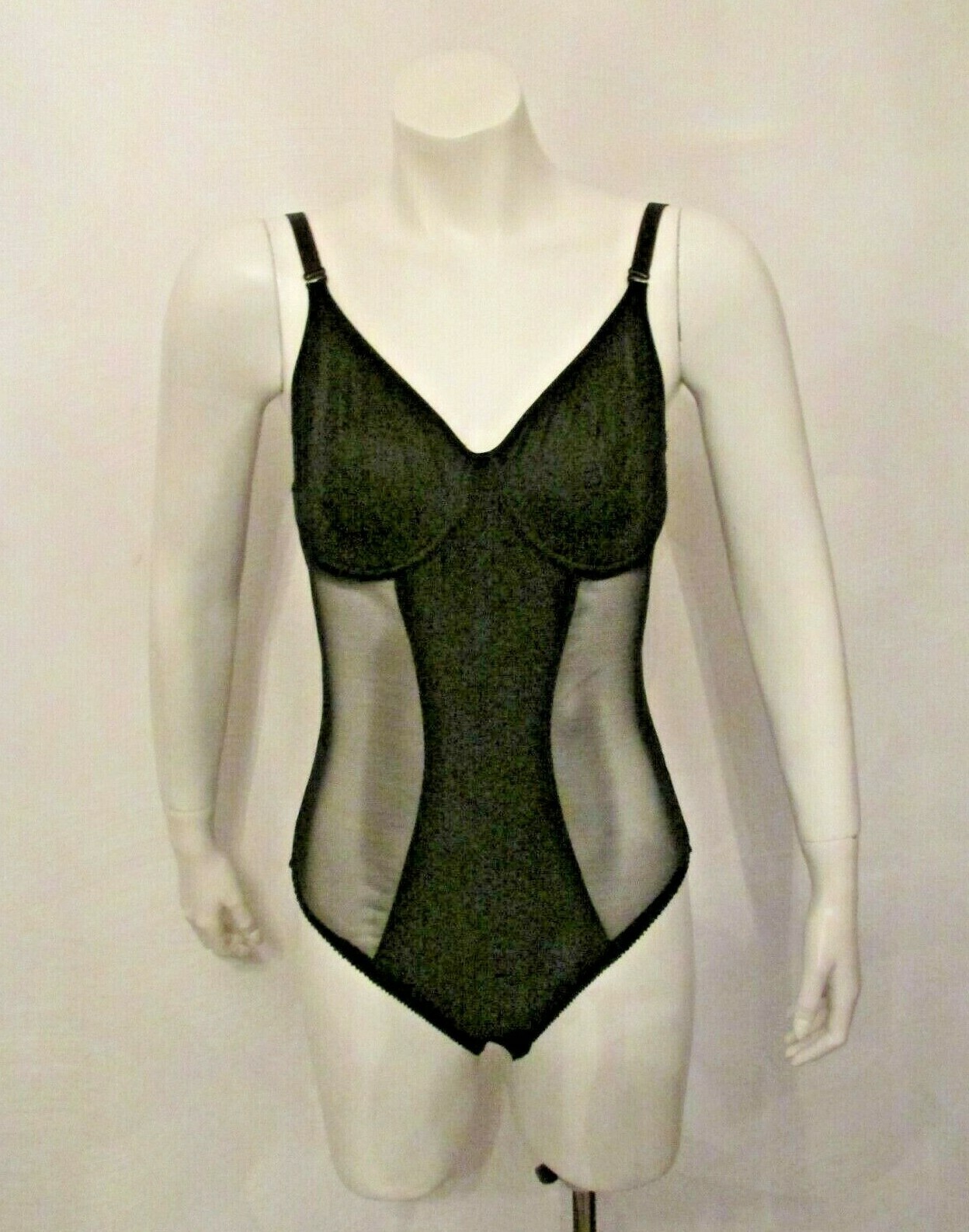 Van Raalte 31345 Body Shaper Briefer Girdle All in One Bodysuit 36C Satin Sheer