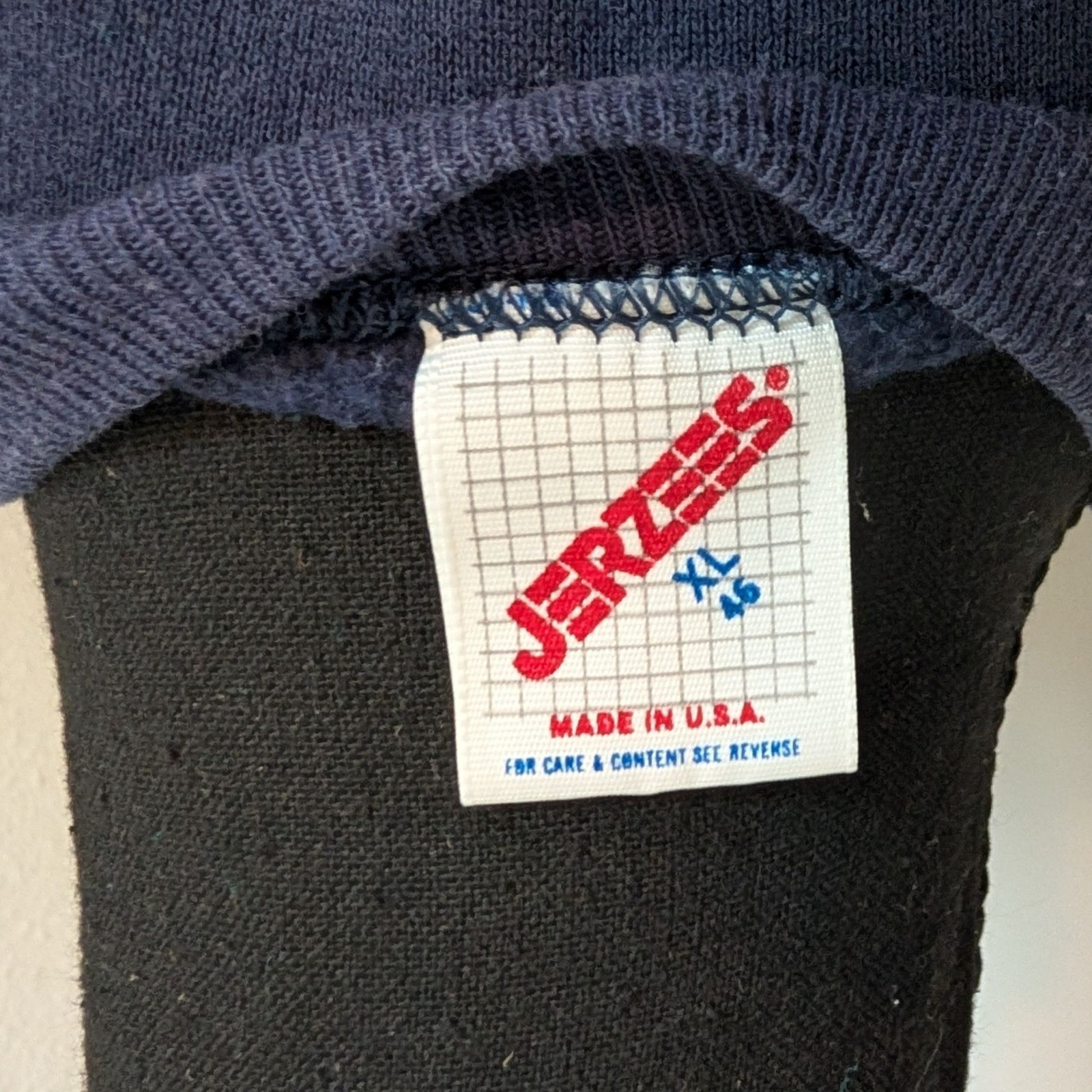 Vintage 90s Jerzees 50/50 Navy Blue Colorado Raglan Sweatshirt XL – Made In USA