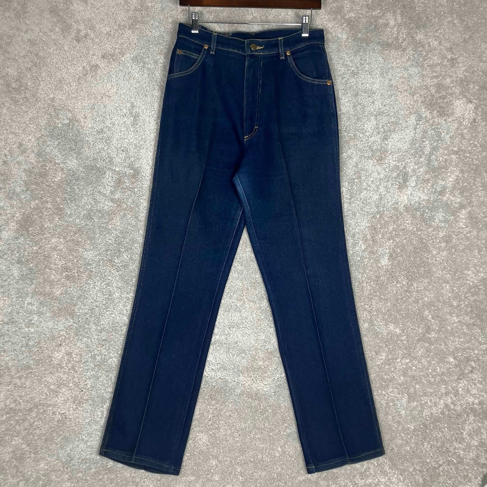 Vintage Lee High Waist Straight Leg Jeans Dark Wash Denim Made in USA 16 28×30