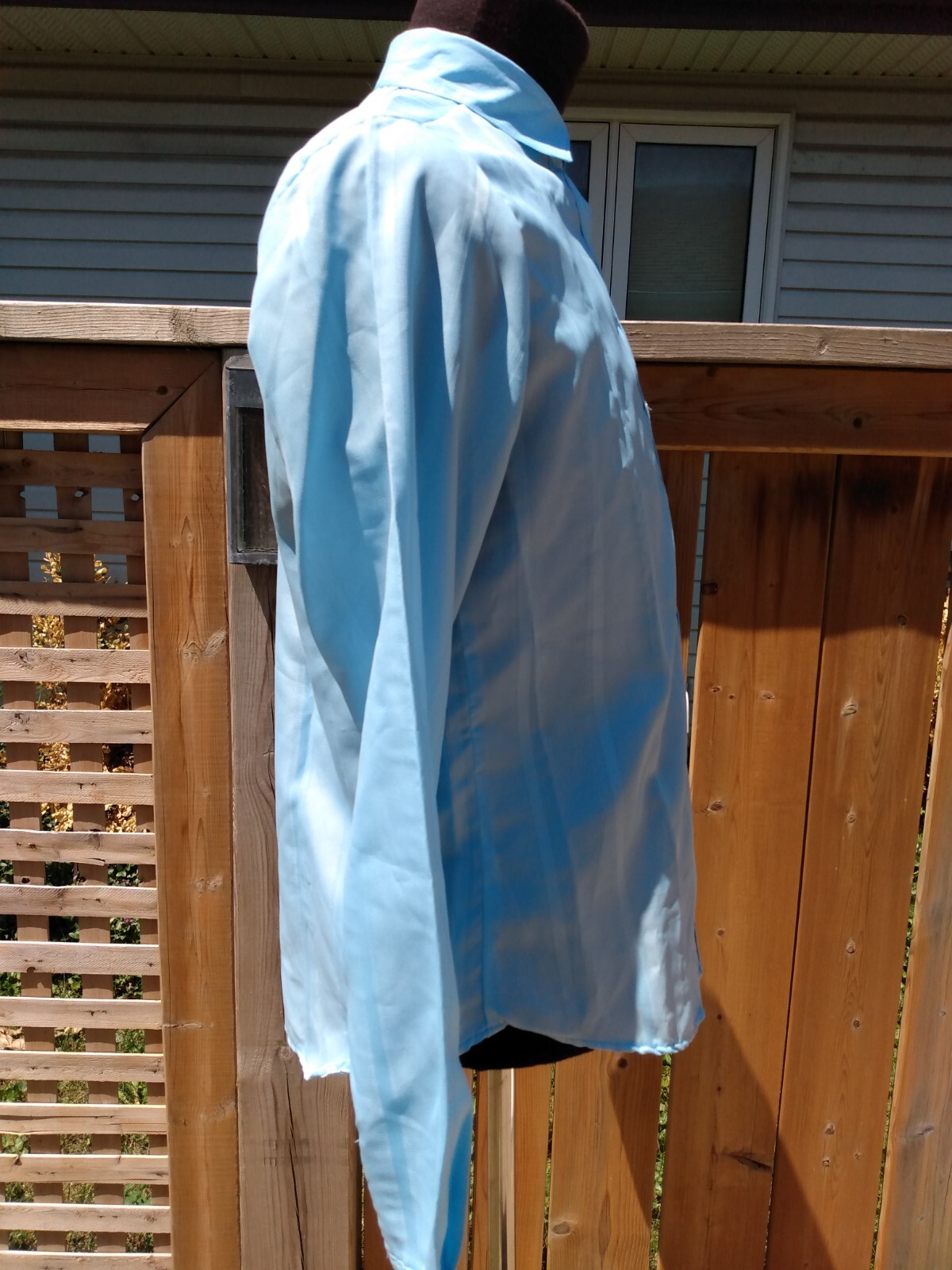 Vintage Womens Blouse Blue Button Front Size 14 39″B Giancarlo 80s Long Sleeve