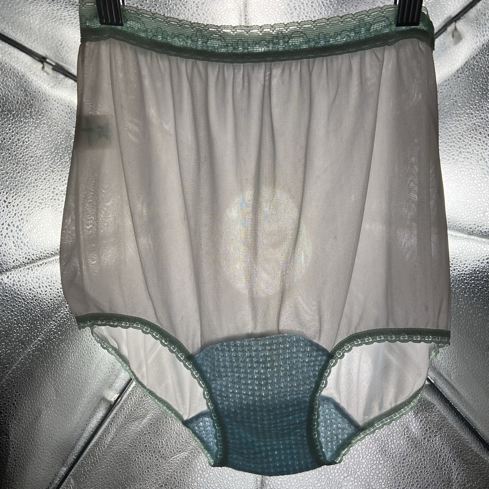 Vintage Greenco Maid USA Size 5 Panty Baby Blue Nylon Sissy Granny Mushroom