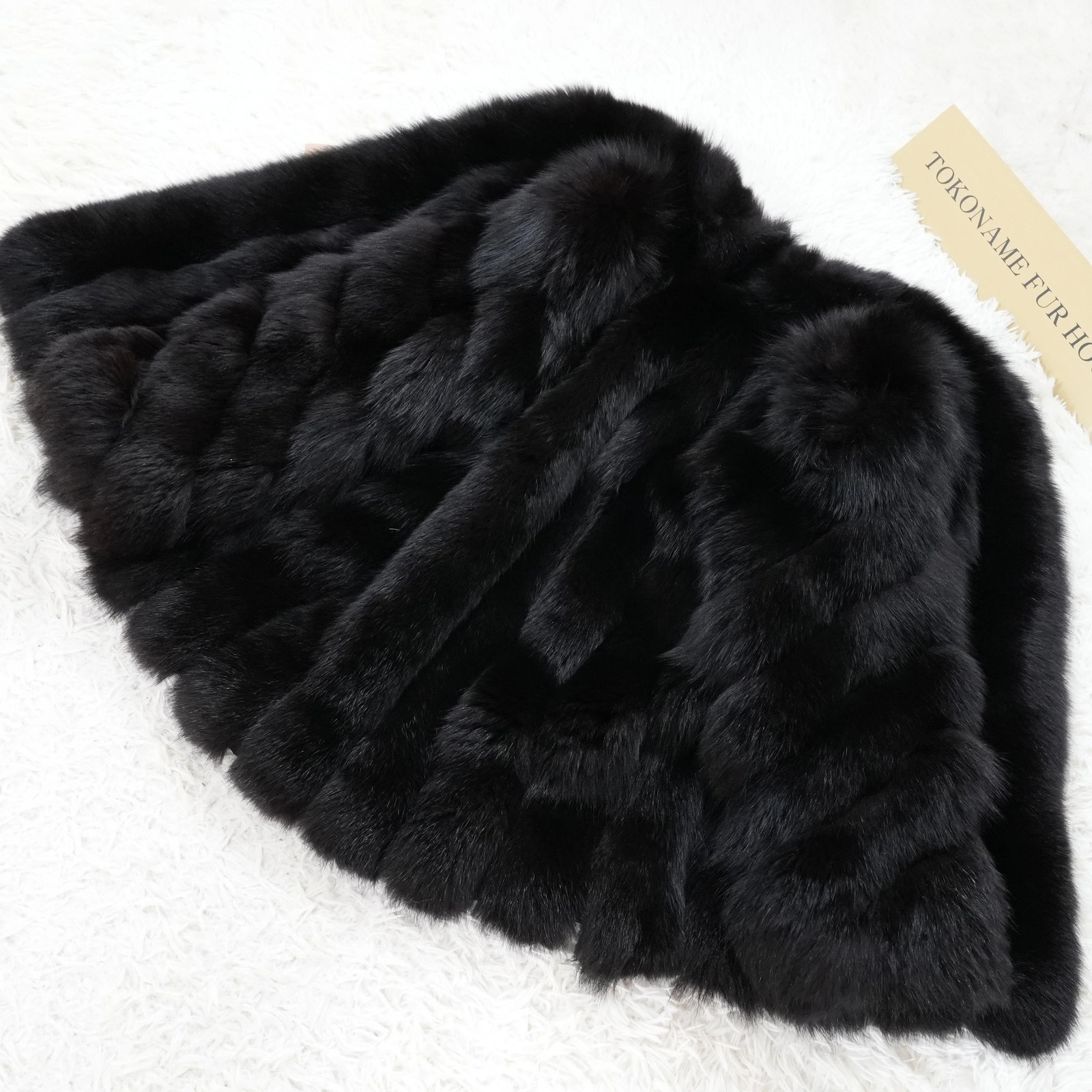 ROYAL SAGA FOX Black dyed Fur Coat – Genuine Vintage Fur From Japan