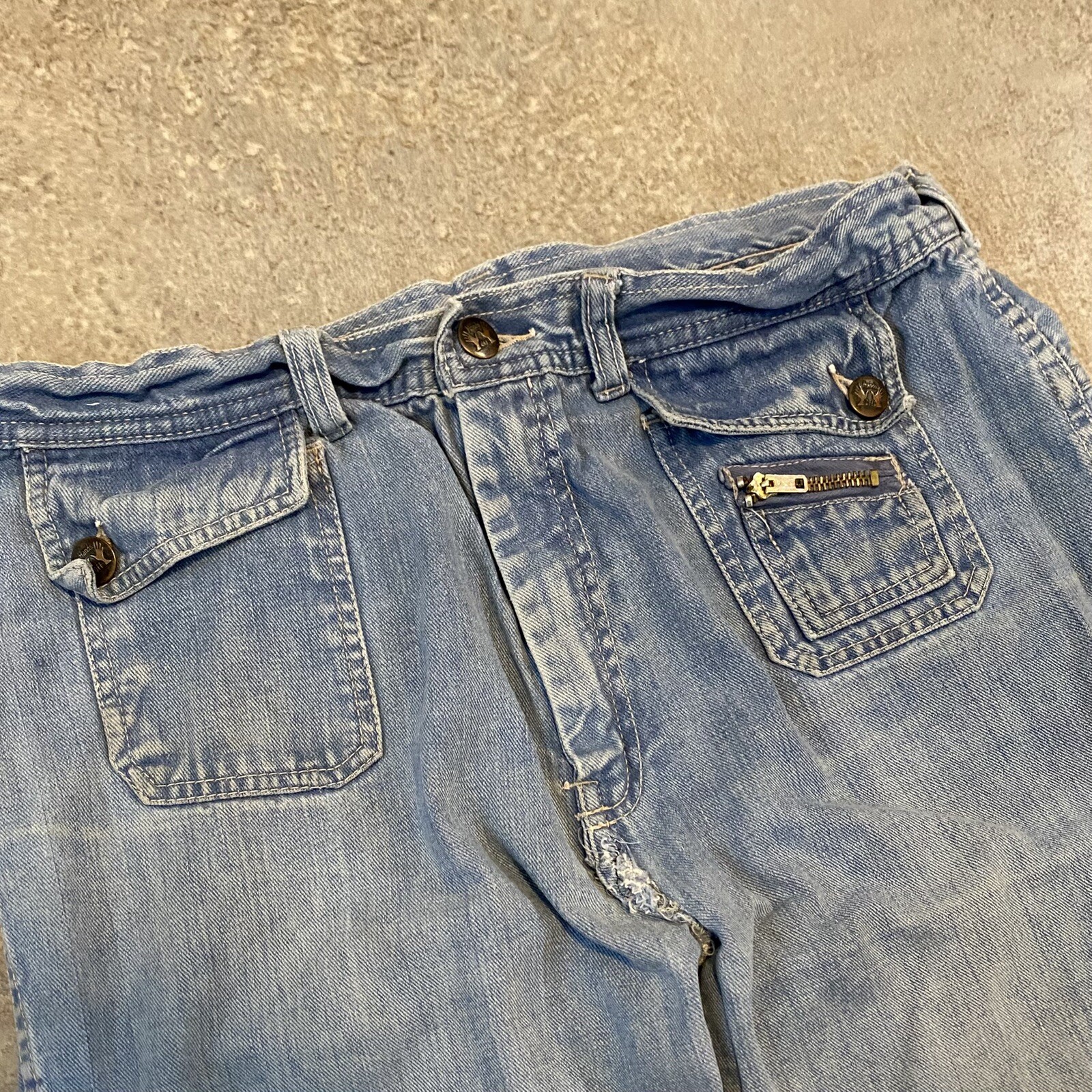 Vintage 80s Hands Off Flare Bell Bottom Jeans 33 X 30 True Vintage Boho Indie