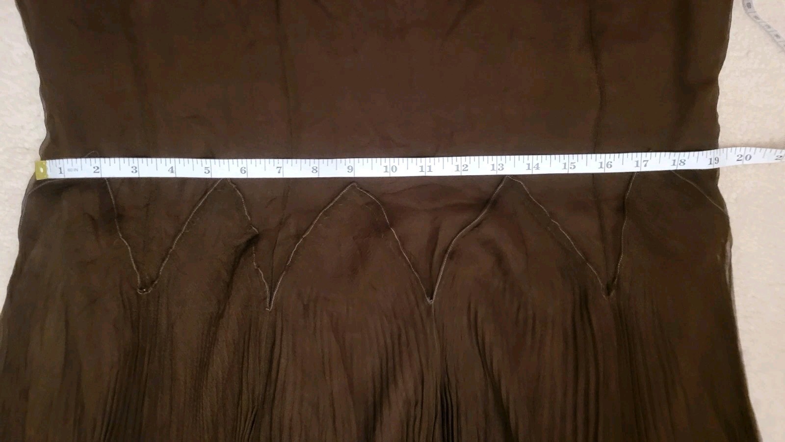Vtg 1930s Chocolate Silk? Chiffon Dress Built-in Lining Floor Length Sz Large