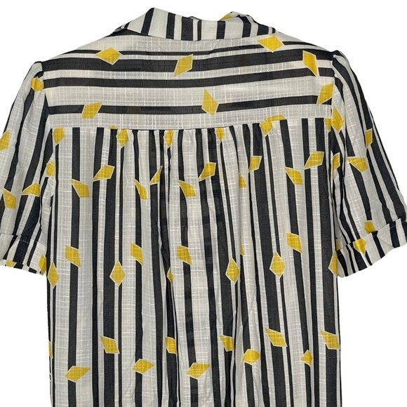 Vintage Black Yellow Geometric Shirt Dress Size Medium D’allaird’s of Canada