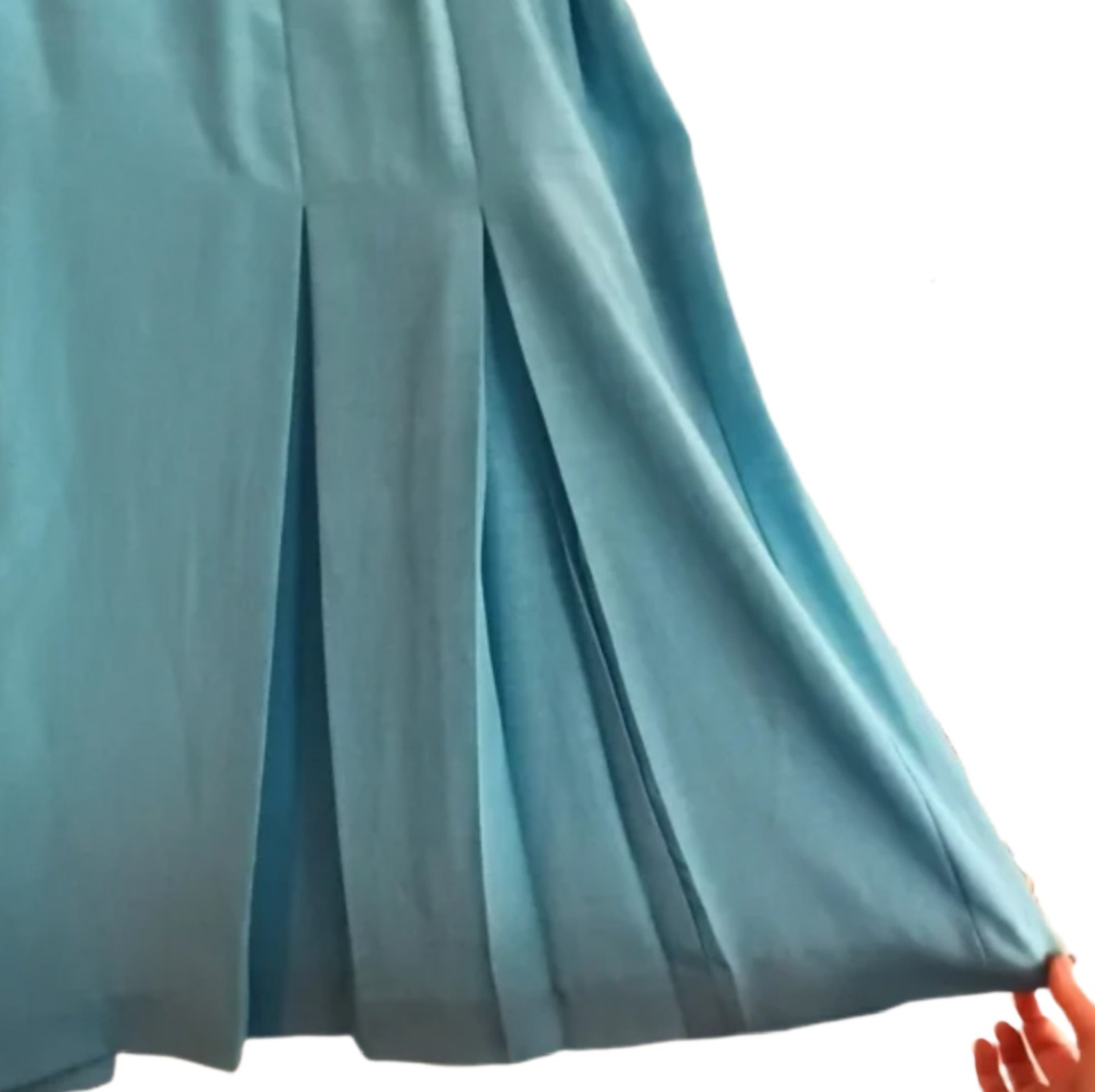 Vintage 1970s Shrader Turquoise Pleated Skirt Classic Feminine Preppy Sz 12P