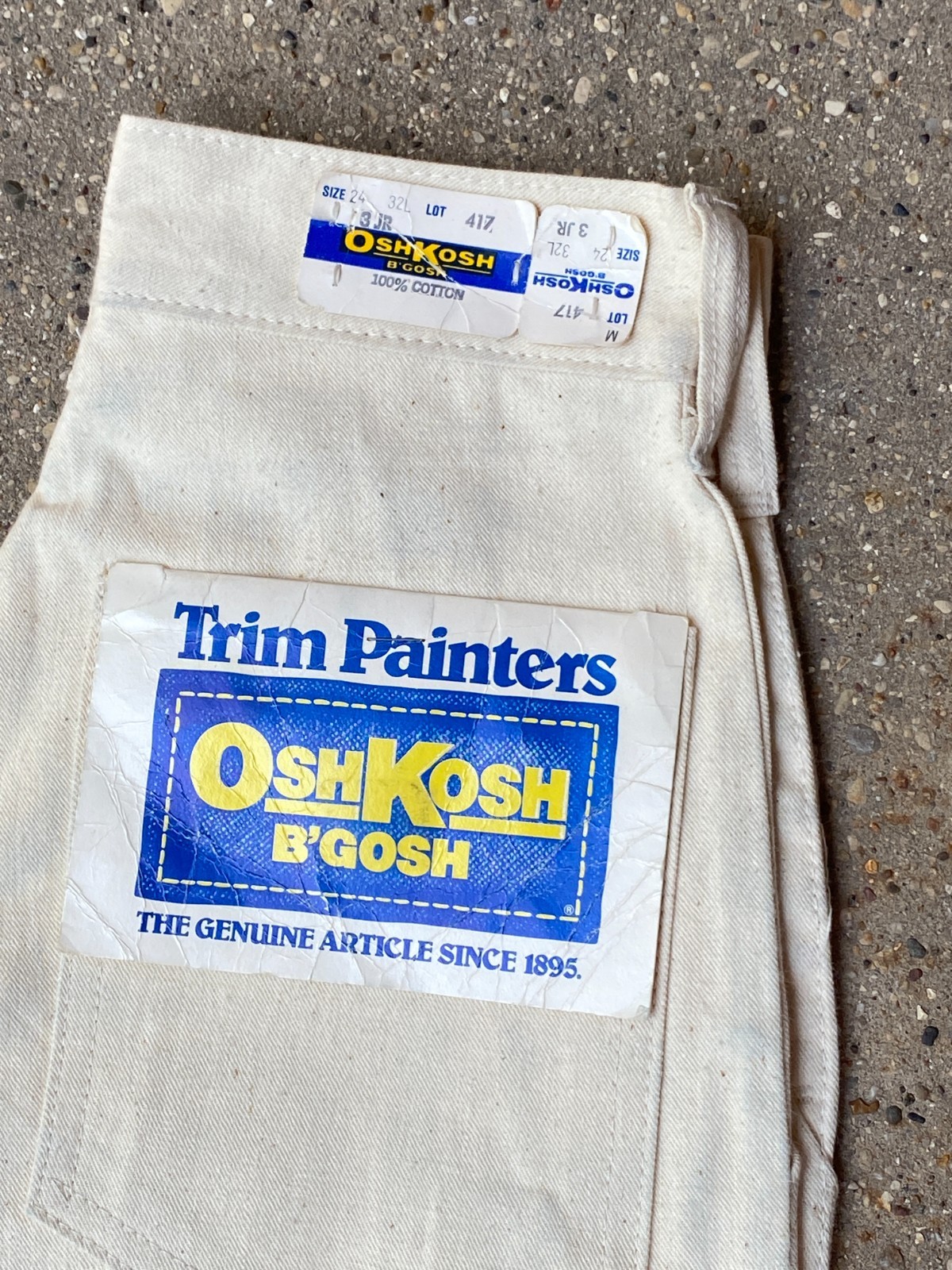 OSHKOSH BGOSH TRIM PAINTERS DENIM JEANS 3 junior 24 x 32 New Rare Read