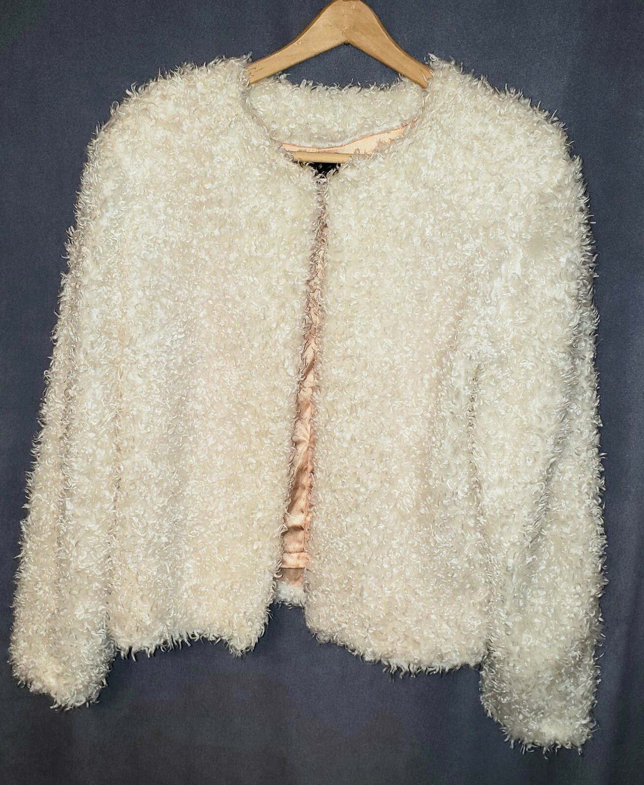 Vintage Women’s White Winter Jacket w/ Matching Headband, sz L