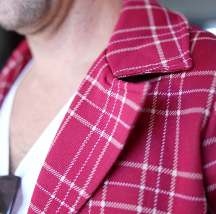 Vintage plaid women’s blazer red white 1970s Catalina Sportwear California usa