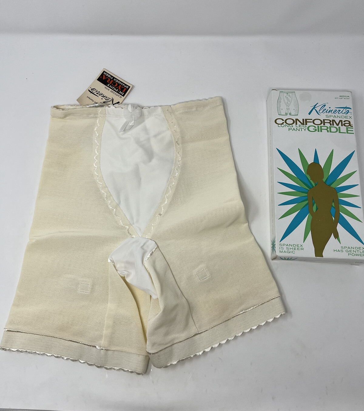 vtg 1950s 60s Girdle Skirt Kleinerts Garter Bottom Zipper Shapewear sz M NOS NEW