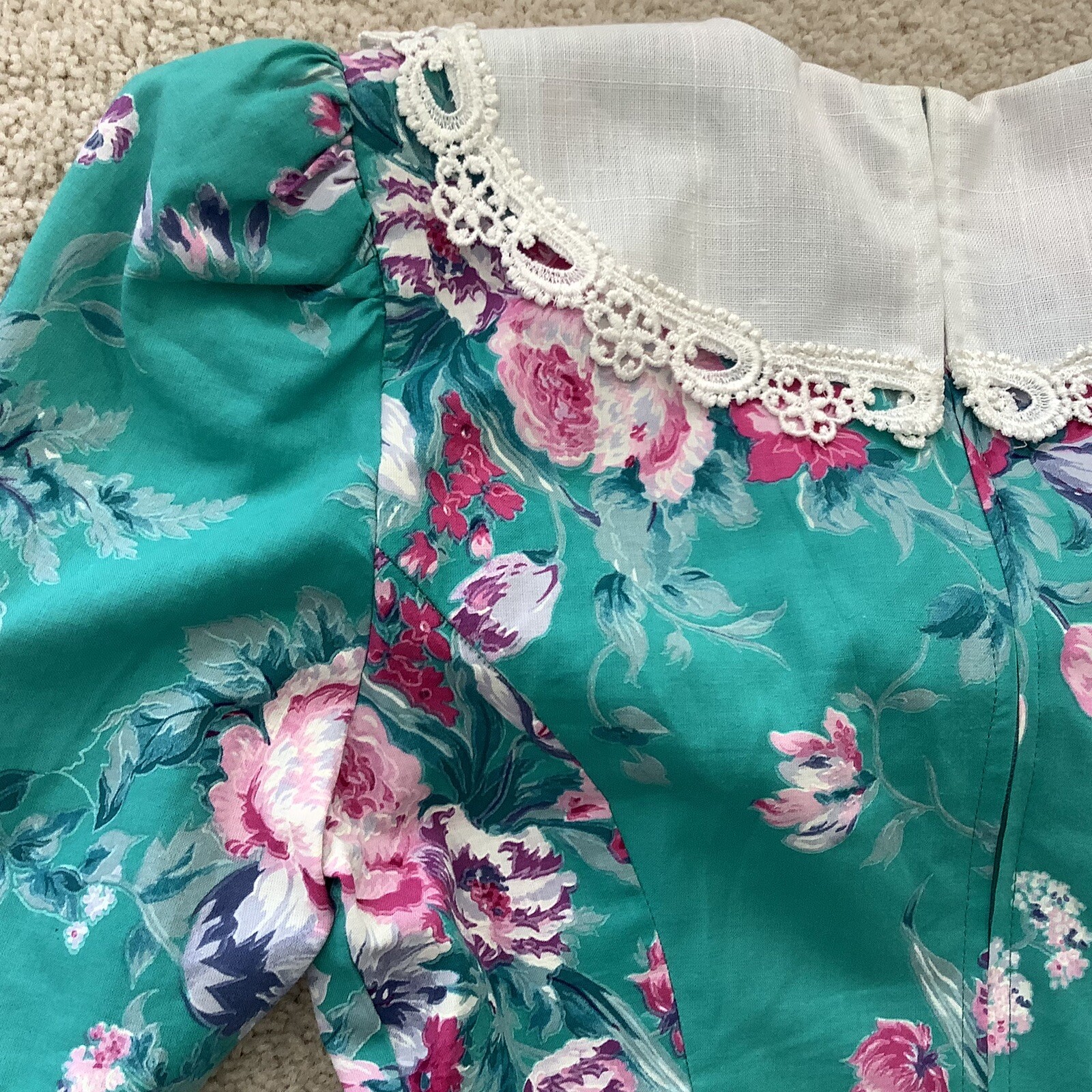 Lisa Petites Dress Women’s 6 Floral Zipper Back Vintage 1980’s Nice Clean