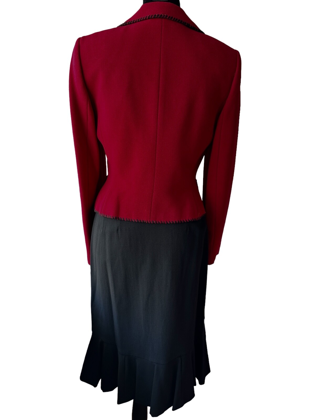 Vintage Tahari 2 pc Skirt Set Dark Red Size 6
