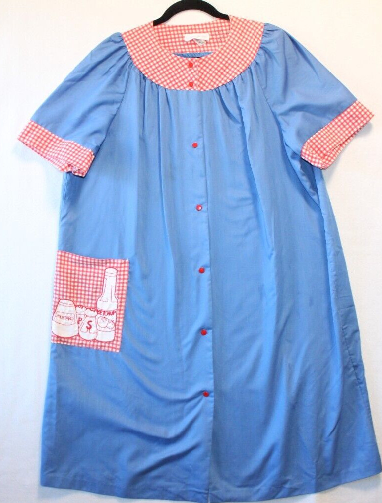Lindsay Jordan House Dress Snaps Short Sleeves Granny Core 42