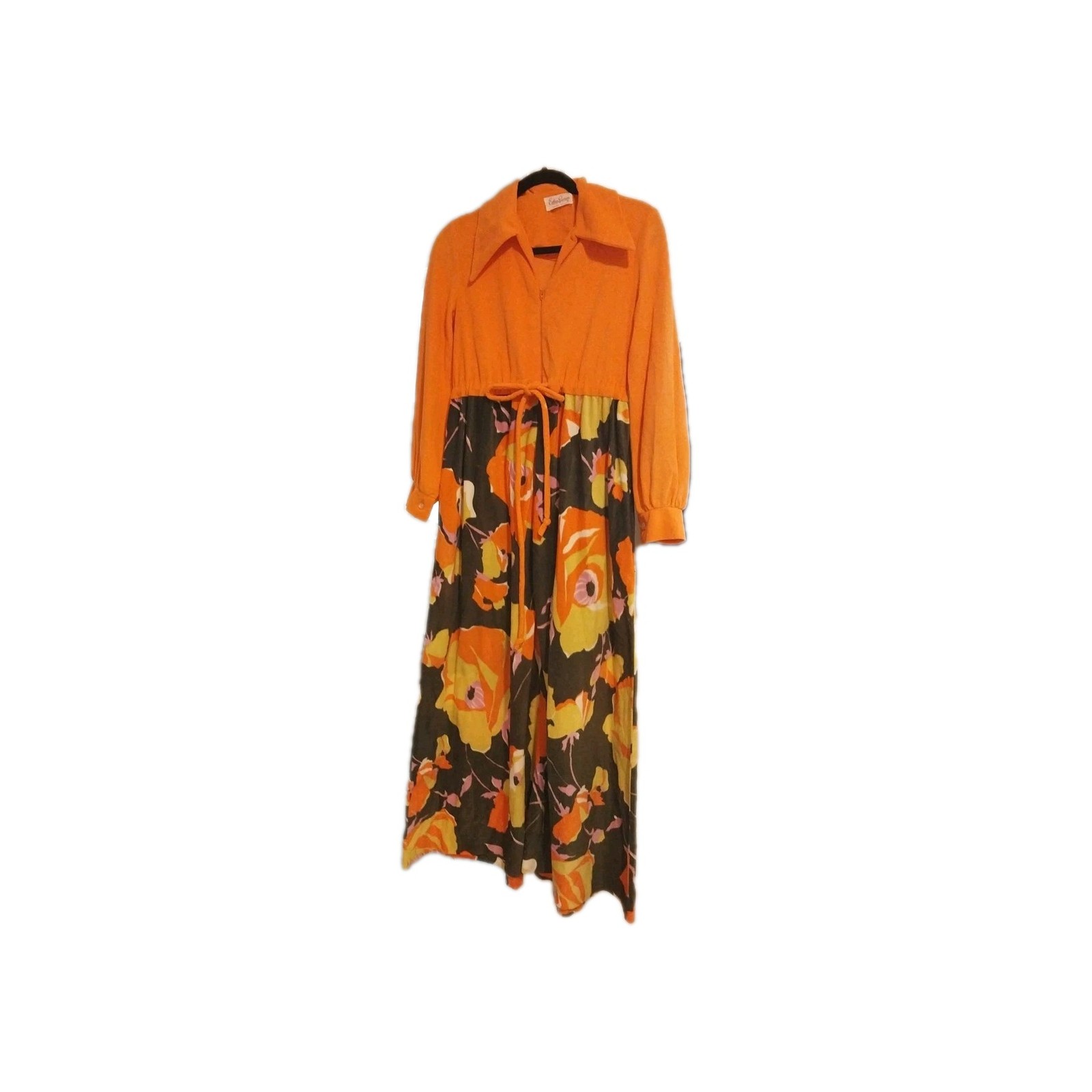 Vintage Evelyn Pearson Lounging Apparel Dress Colorful 60s Mod Tiki Aloha MCM
