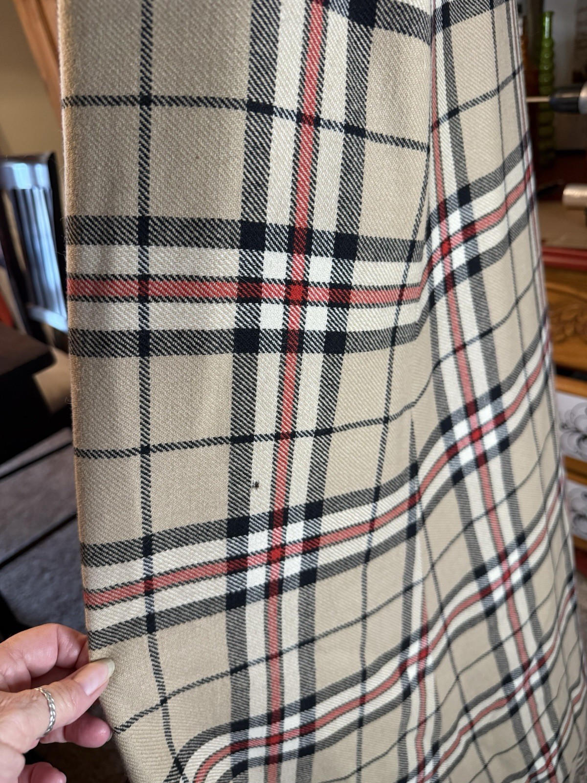 Vintage Women’s UK Made Nova Check Wool Cape Coat Skirt Suit UK14/US12
