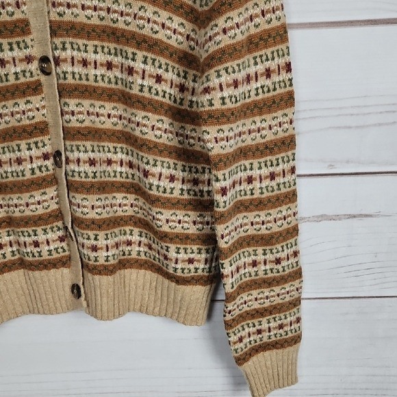 Jones Wear Vintage Fair Isle Cardigan Medium Cottagecore Dark Academia Grandma