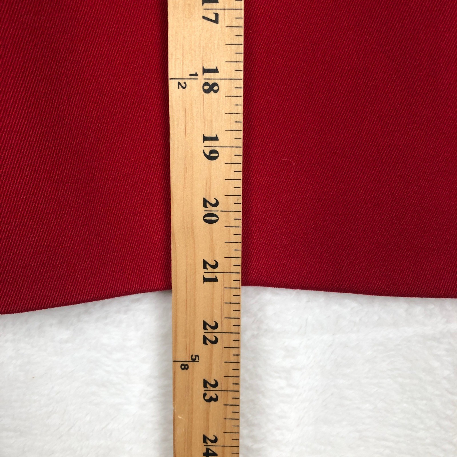 VTG Saint Laurent Rive Gauche Pencil Skirt Sz 38 Red Pockets Side Zip France