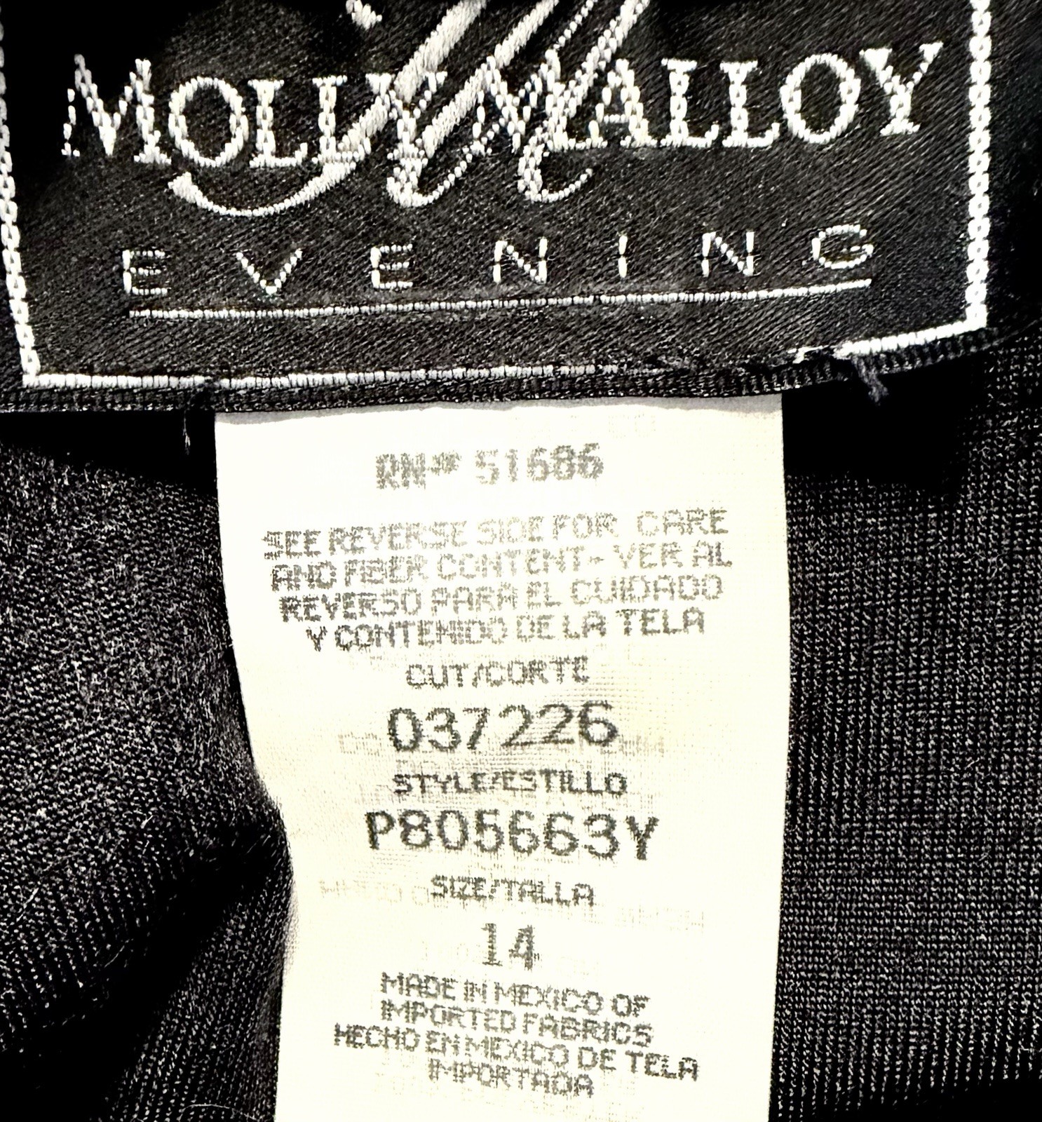 Vtg MOLLY MALLOY Velvet Dress 14 Whimsygoth Black Lace Maxi Grunge Short Sleeve