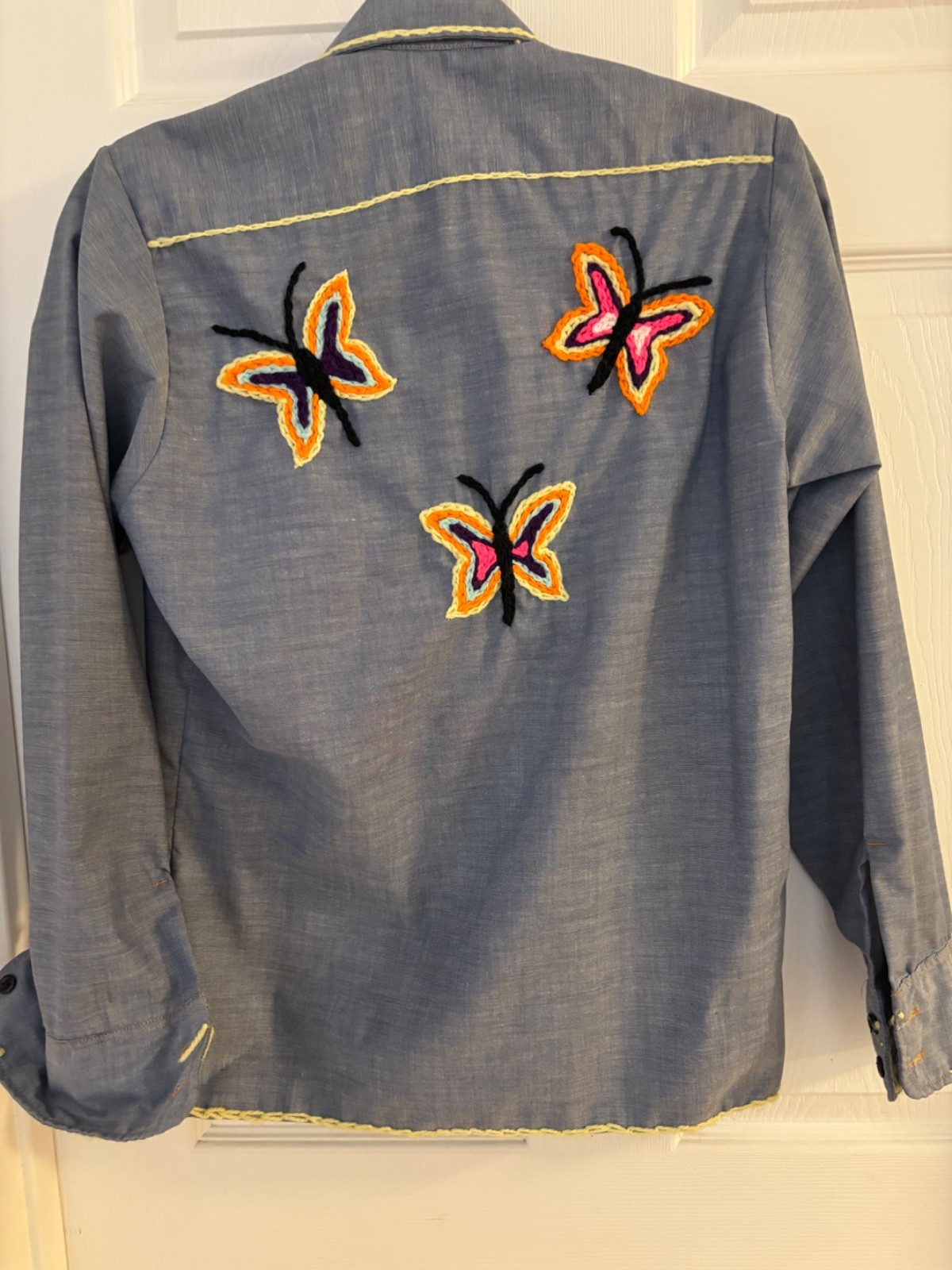 Rare Vintage 1970s Levi Strauss Orange Tab Chambray with Embroidery – Never Worn