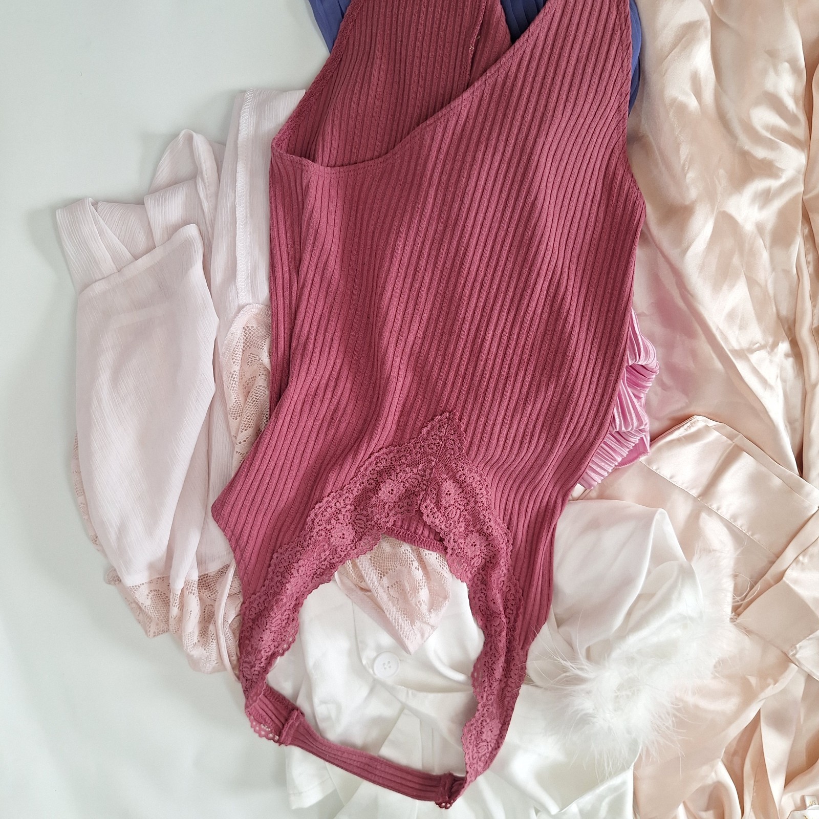 Lot of 8 Victoria Secret Lingerie Pajama Bottoms Shirt Slip Bodysuit BabyDoll