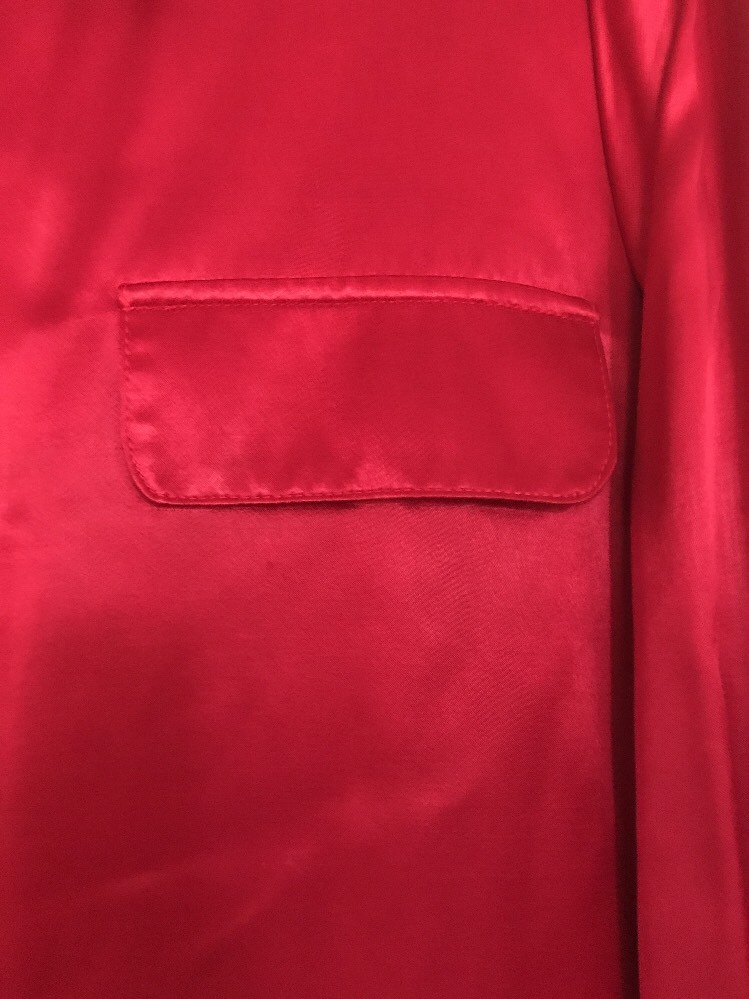 Vintage Y2K Jonathan Martin Blouse Top Button Shirt Red Satin Size M USA