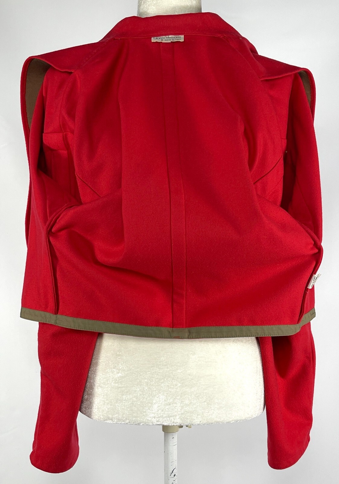 Very Rare Vintage late 70’s Gianni Versace Red Wool Short Jacket Made in Italy