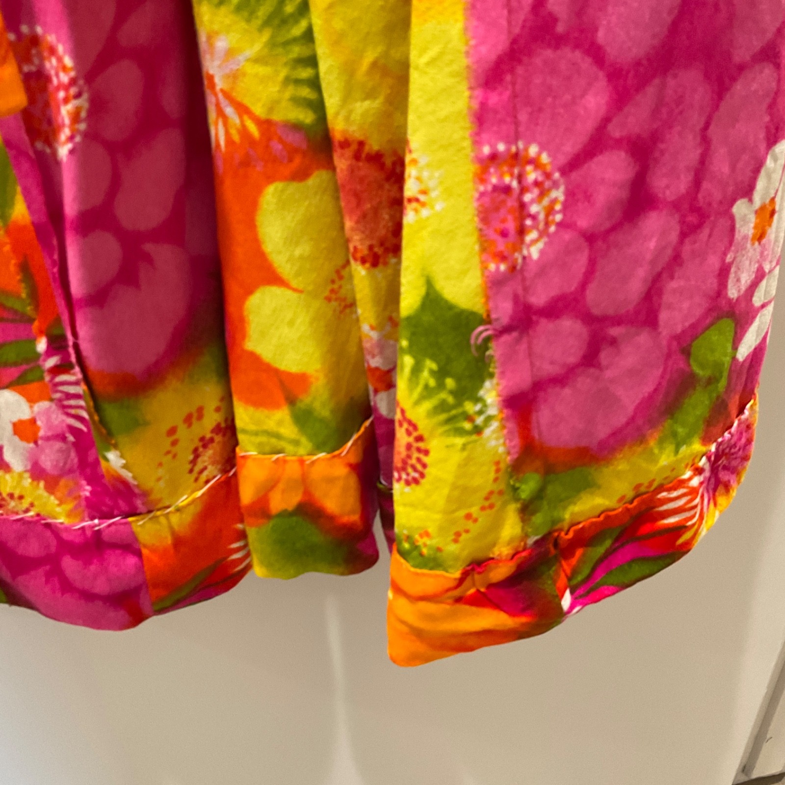 Vintage 60s 70s Hawaiian TIKI Dress The Sample Shop Hawaii Day Glow Floral XXL