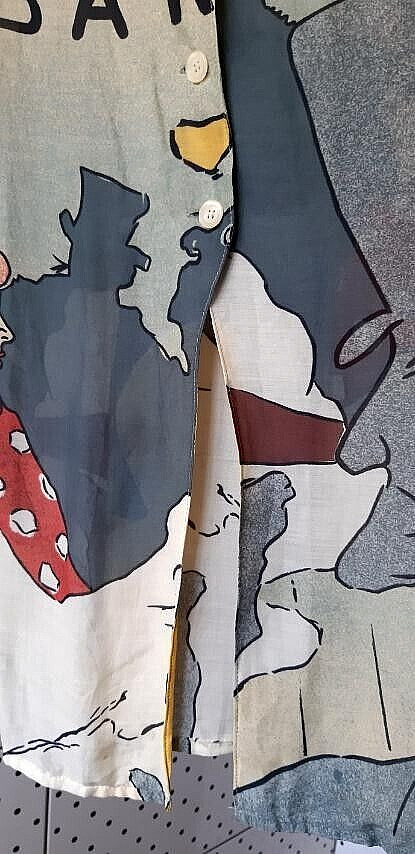 Vintage 80s TIME Collection Women Blouse”Cabaret”Theme Multicolor Made Greece 12