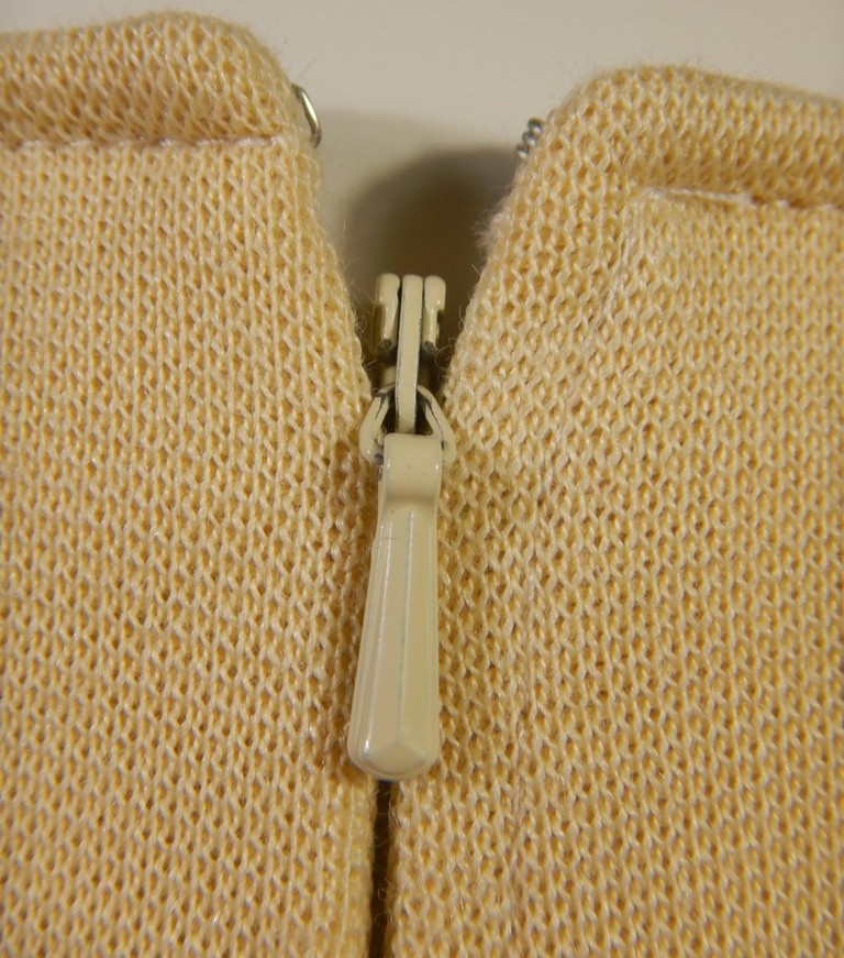 Vintage Andre Courreges Cream Knit Mod Dress Size 00
