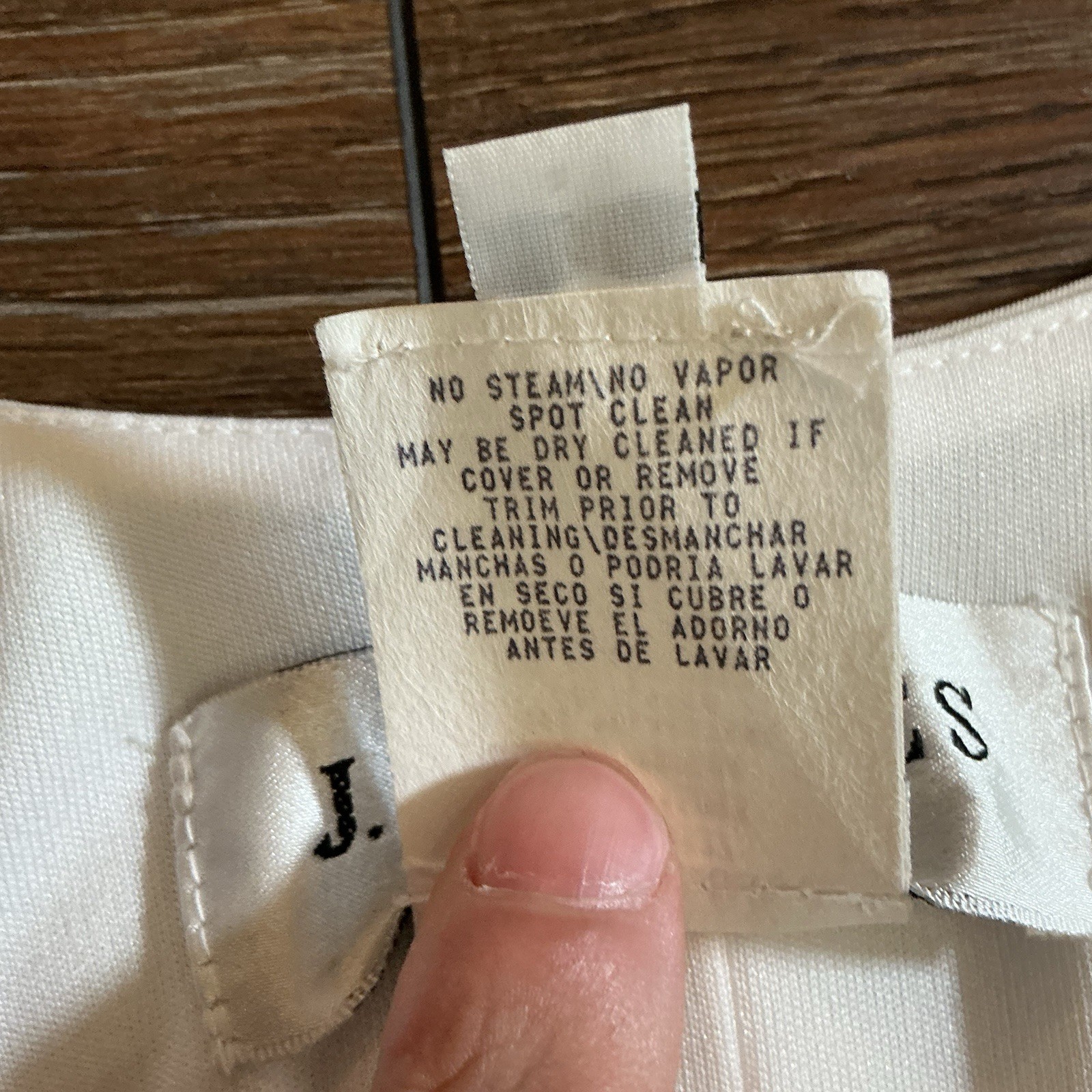 VINTAGE Size 8 – JR Nites Pleated White Blouse Rhinestone Buttons USA Made 34708
