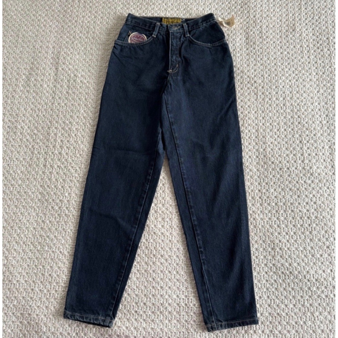 Vintage 90s High Rise Straight Leg Jeans Dark Wash NWT Womens 4 Mom Jeans