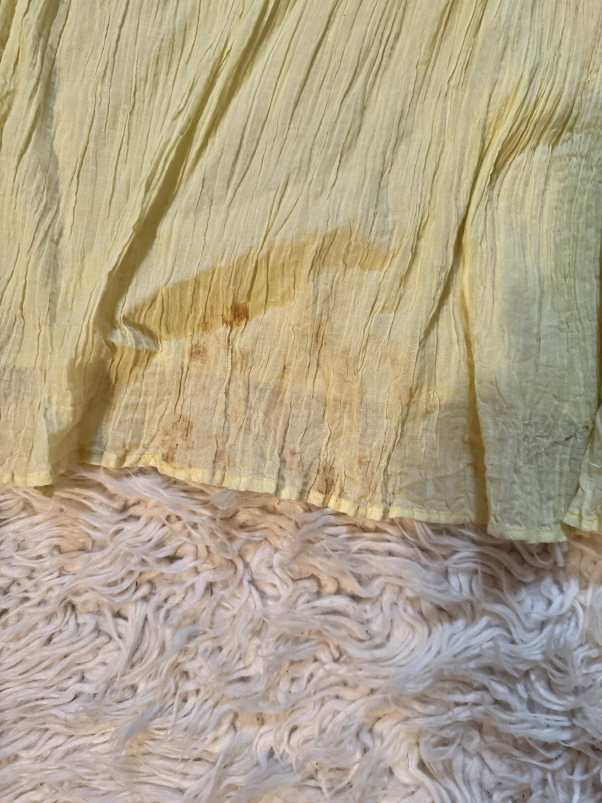 Vtg India Yellow Cotton Crochet Mesh Gauze Tent Maxi Dress Full Sweep Open Size
