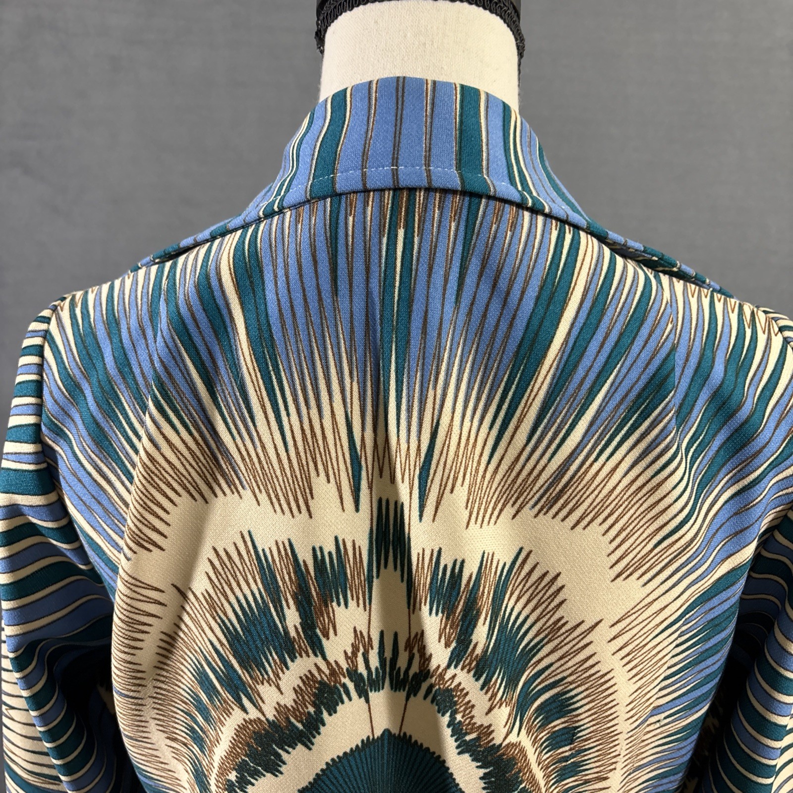 Lorax Originals Skirt Jacket Matching Set Blue Tan Teal Abstract Tie Dye Pattern