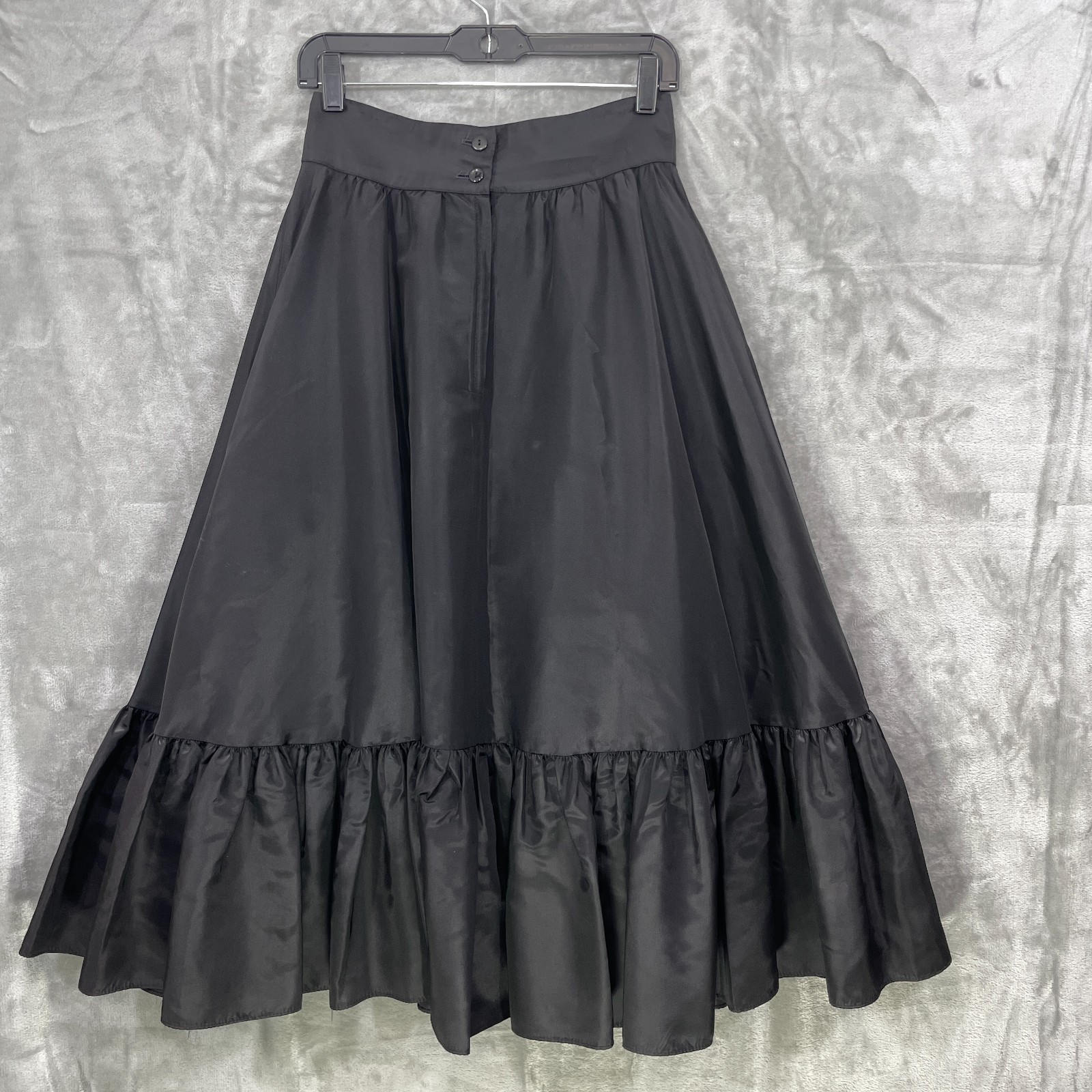 VTG 90s/Y2K Jessica McClintock Gunne Sport Skirt Size 9 Black Taffeta Satin USA