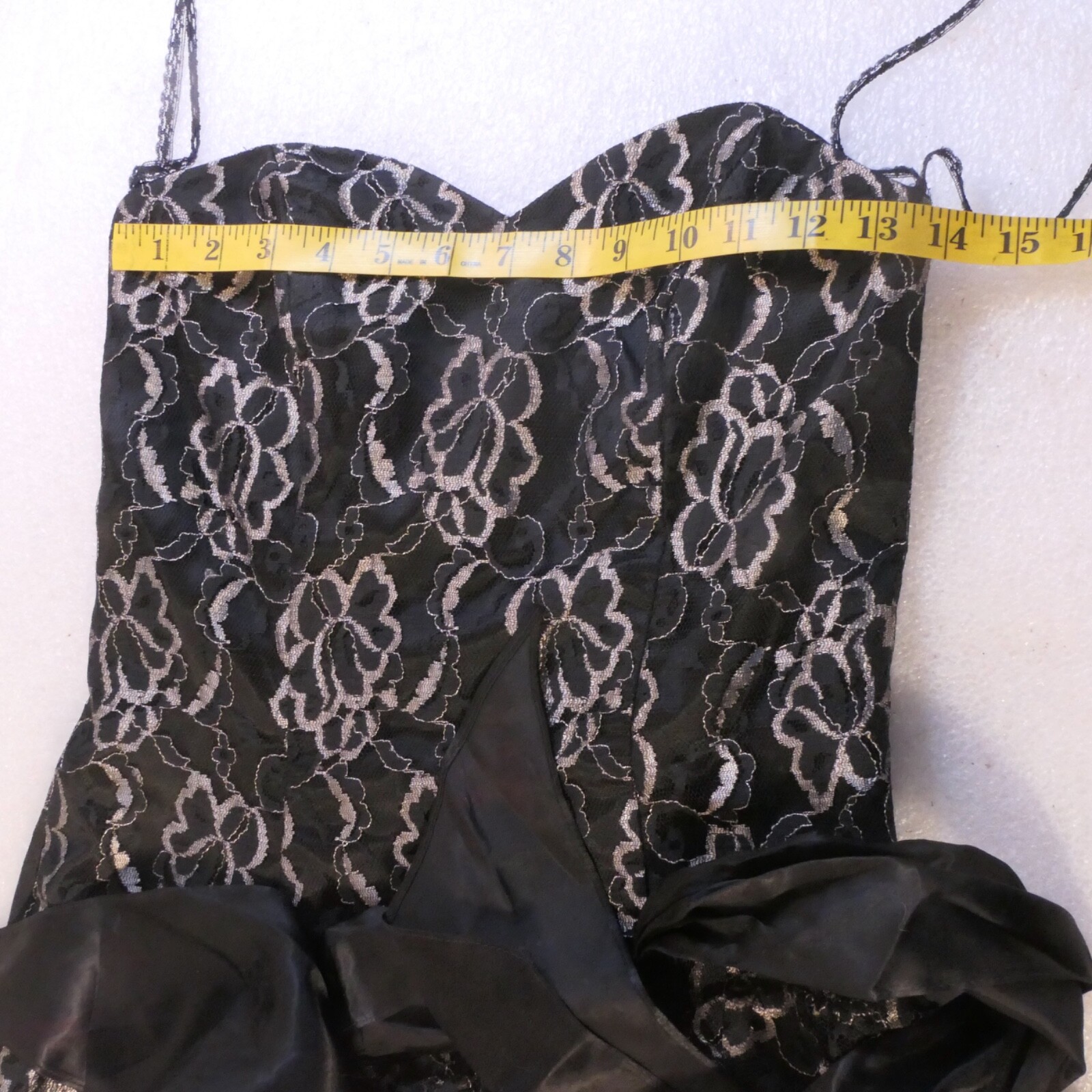 VINTAGE WOMANS 1950’S ROCK N ROLL PUNK CHIFFON DRESS BLACK FLORAL SIZE ?
