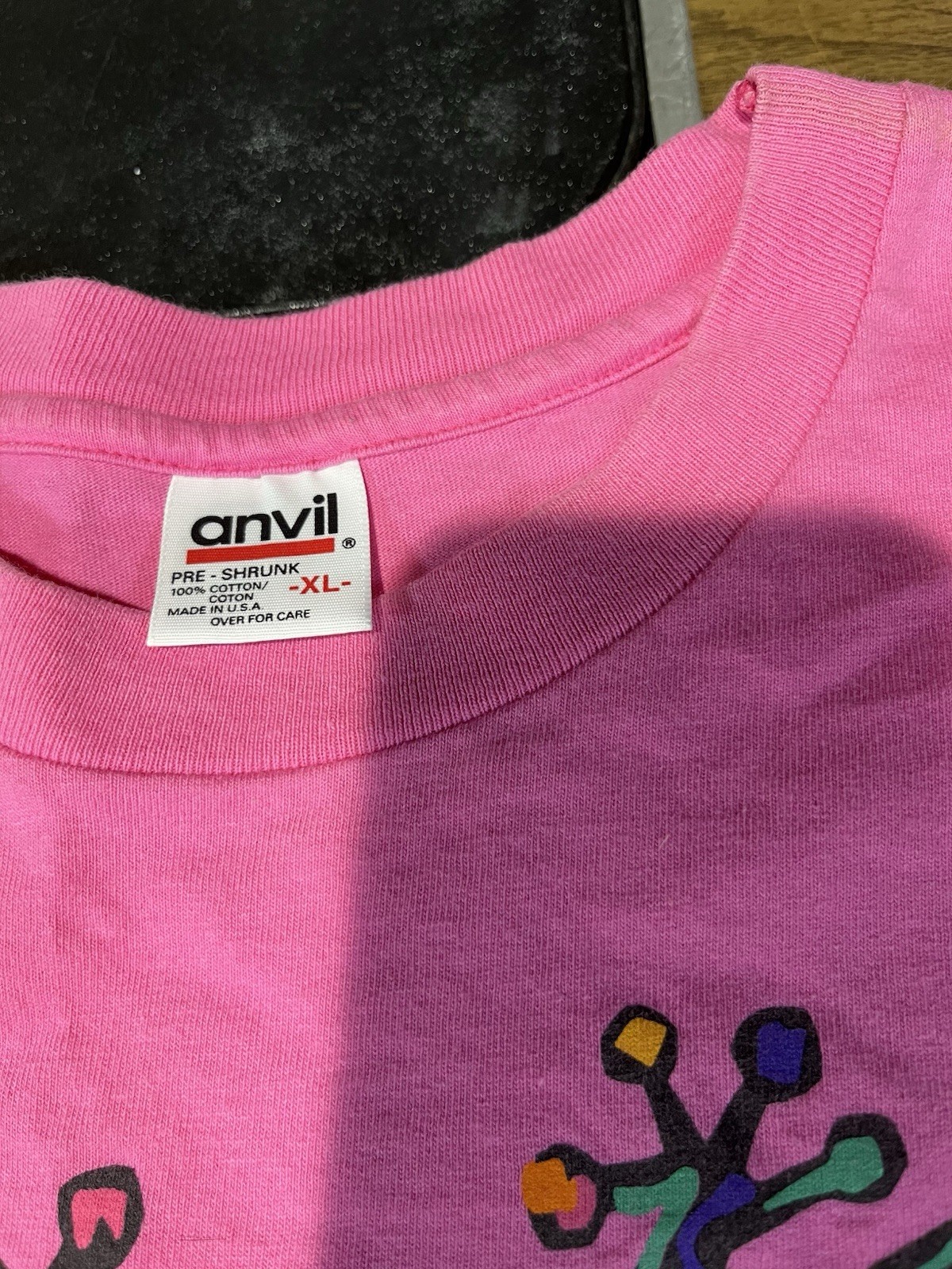 vtg single stitch USA MADE Sedona Arizona lizard XL pink shirt Anvil womens