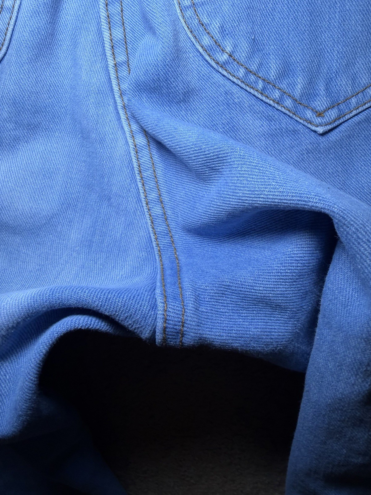 Vintage 70s Riding Hi Denim Jeans For Women Blue Size 0-2 Disco Flare